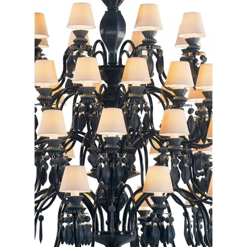 Lladro Belle De Nuit 56 Light Chandelier - Absolute Black