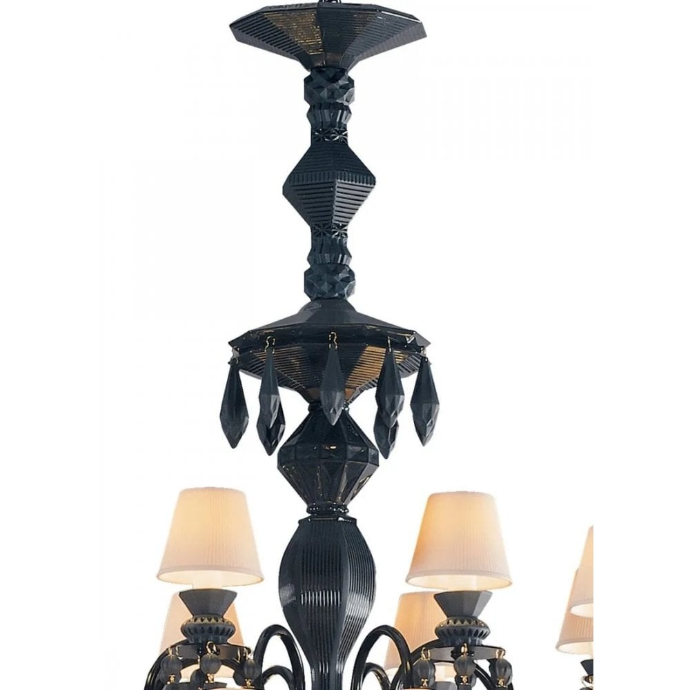 Lladro Belle De Nuit 56 Light Chandelier - Absolute Black