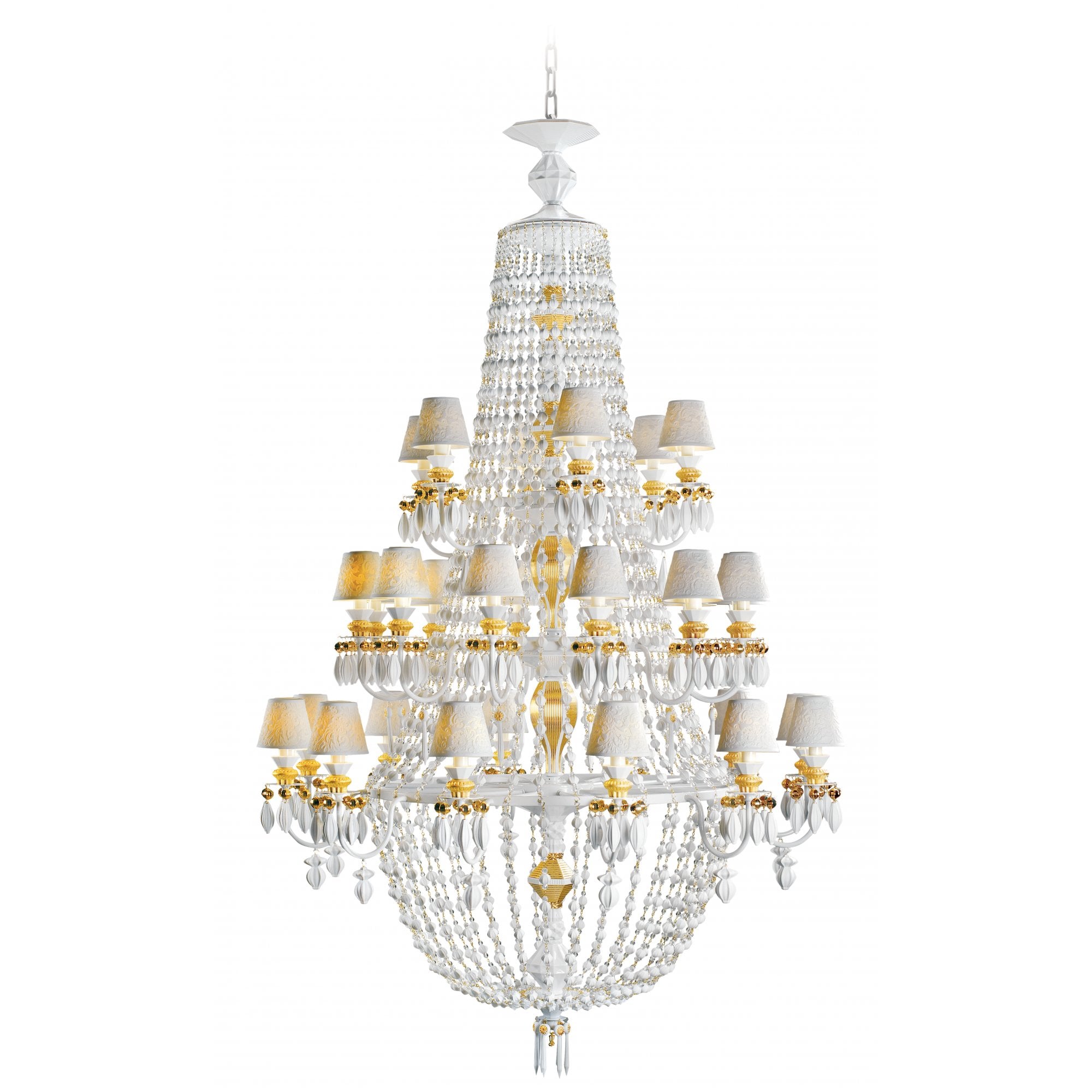 Lladro Winter Palace 30 Light Chandelier - Golden Luster