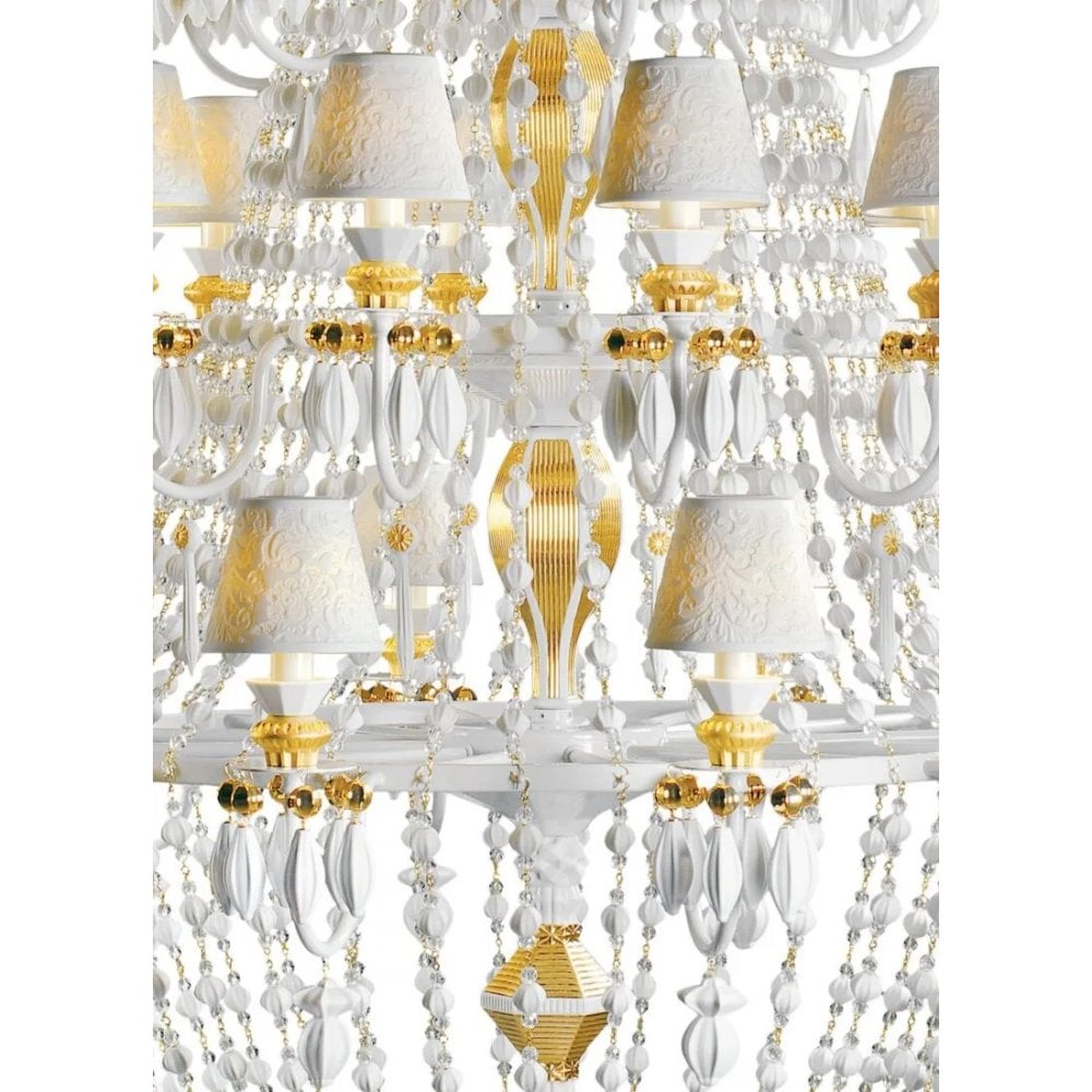 Lladro Winter Palace 30 Light Chandelier - Golden Luster