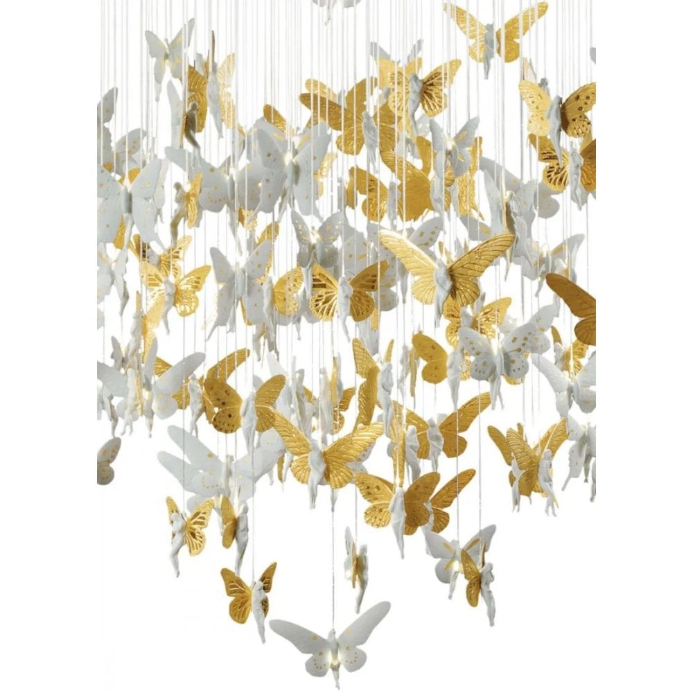 Lladro Niagara Chandelier 1.35m - Golden Luster