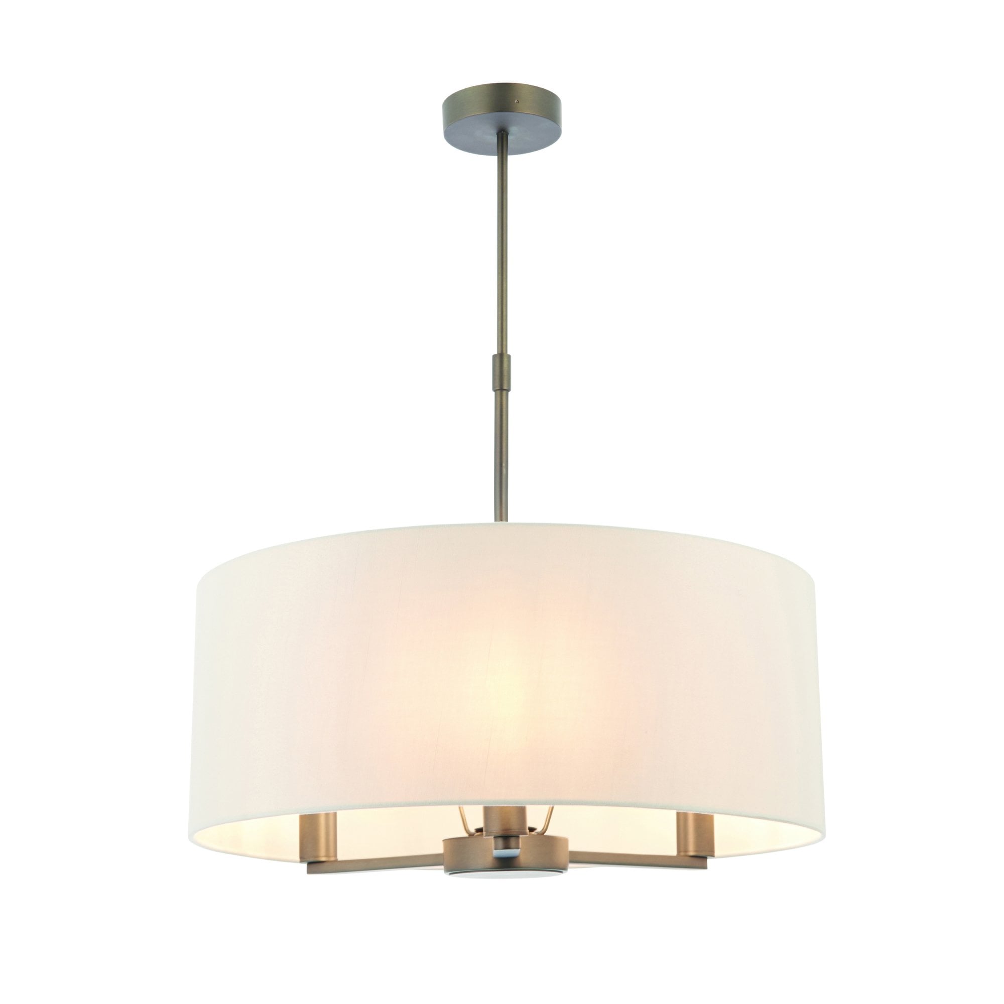 Endon Daley 3 Light Pendant - Antique Bronze Plate & Marble Fabric