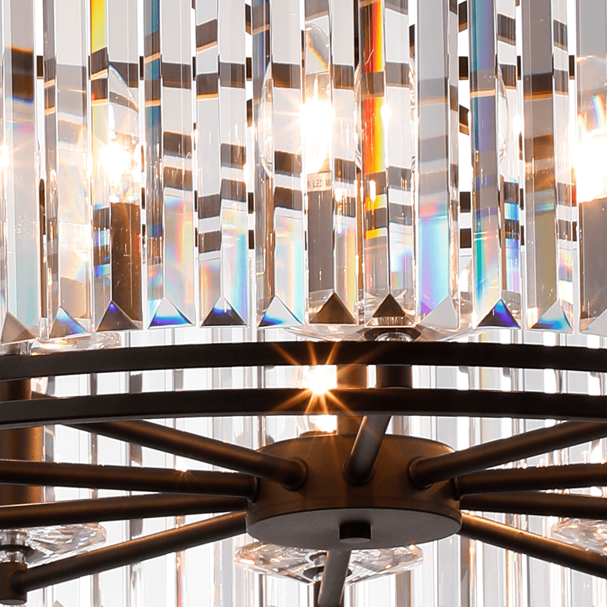 Fabula Oakhurst 10 Light Pendant - Satin Black & Clear Glass