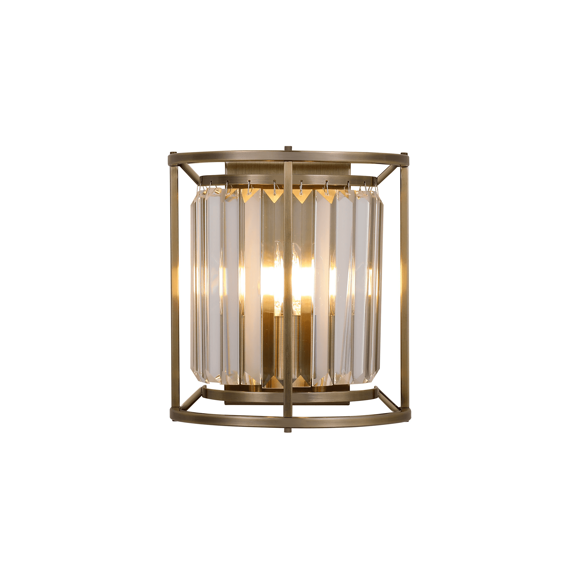 Fabula Oakhurst 2 Light Wall Lamp - Antique Brass & Clear Glass