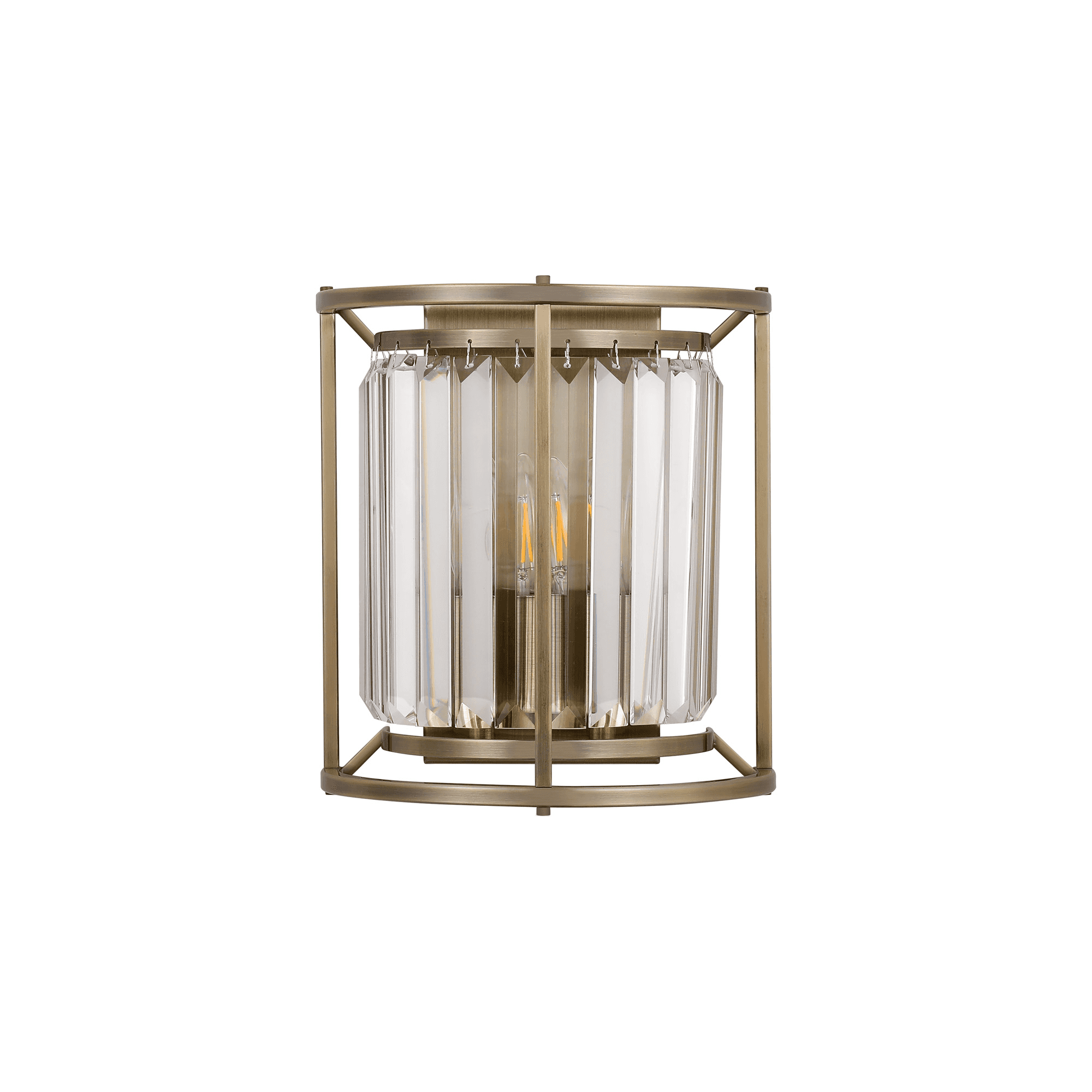 Fabula Oakhurst 2 Light Wall Lamp - Antique Brass & Clear Glass
