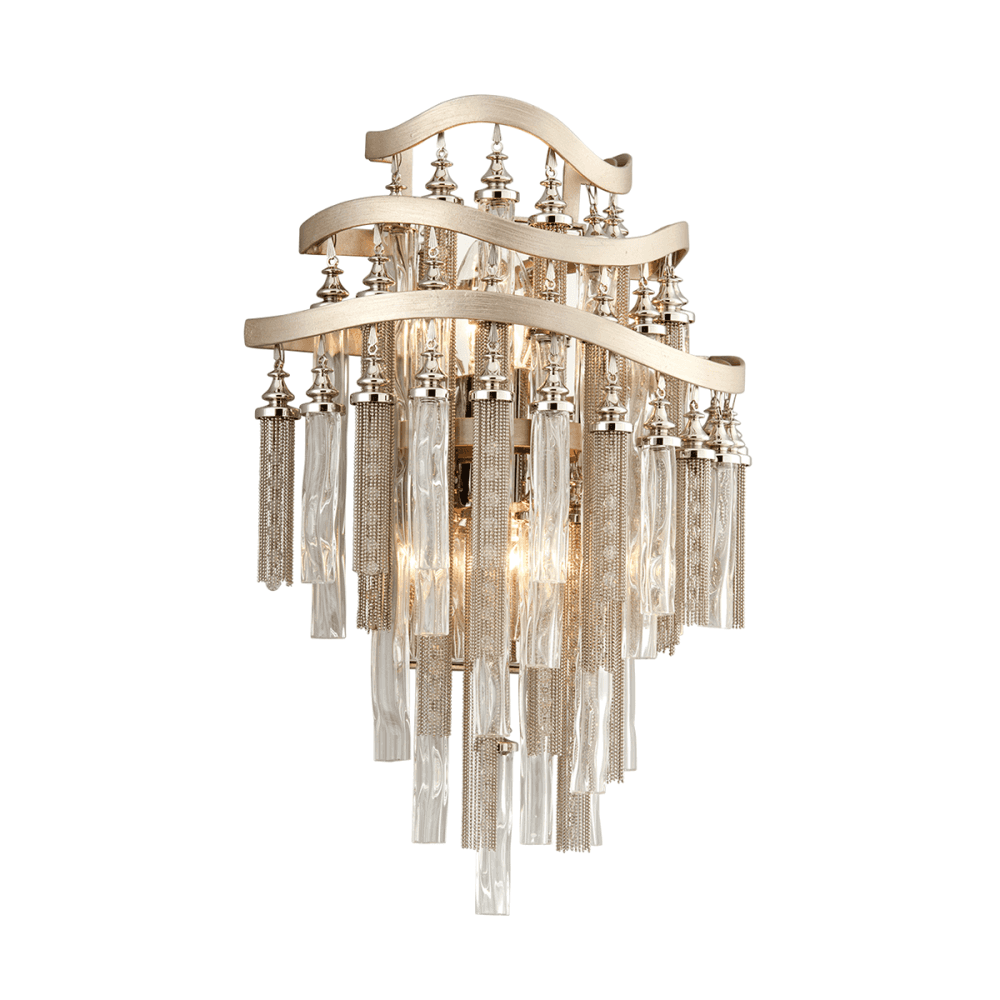 Corbett Chimera Large 2 Light Wall Sconce Light - Tranquility Silver Leaf