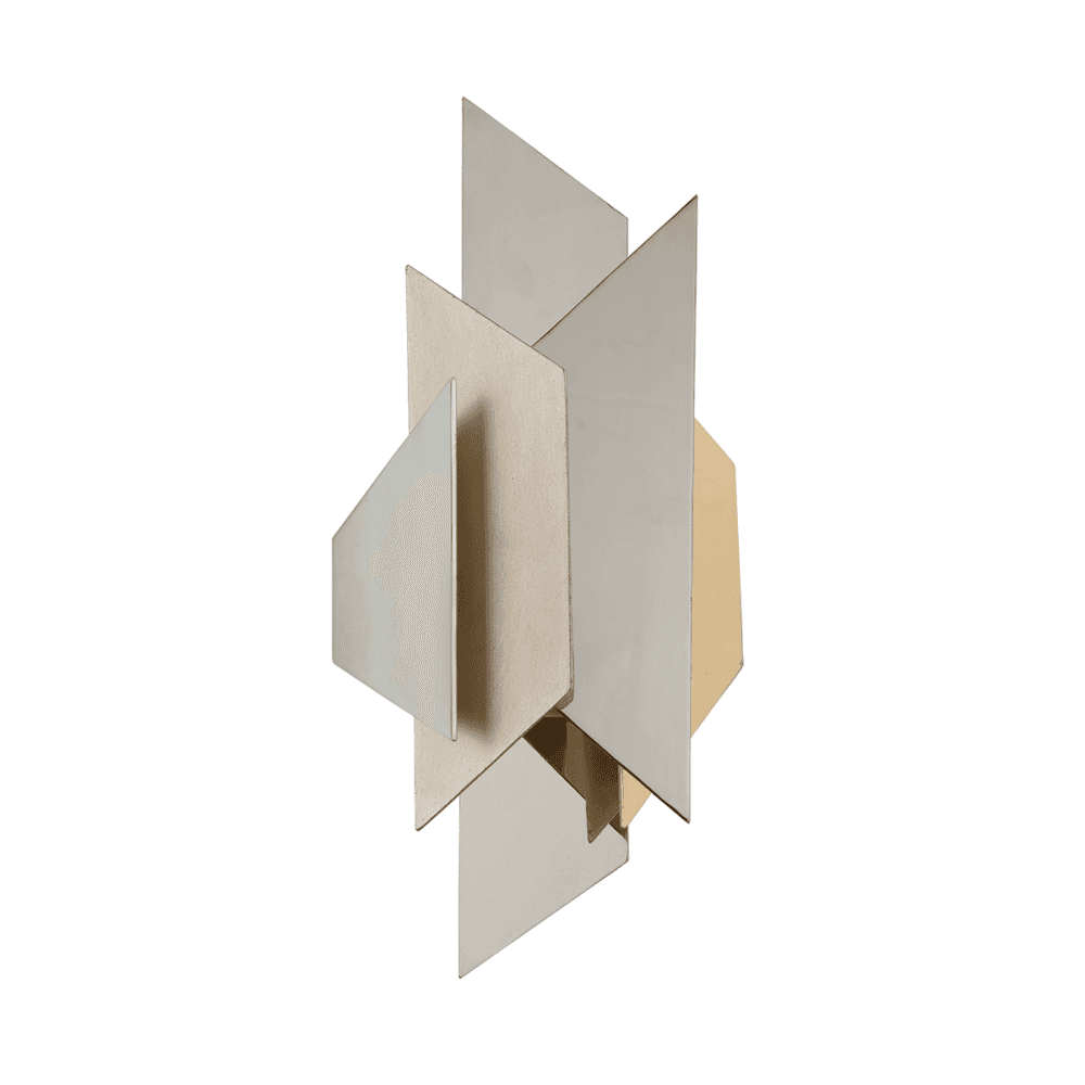 Corbett Modernist 1 Light Wall Sconce Light - Silver & Gold Leaf