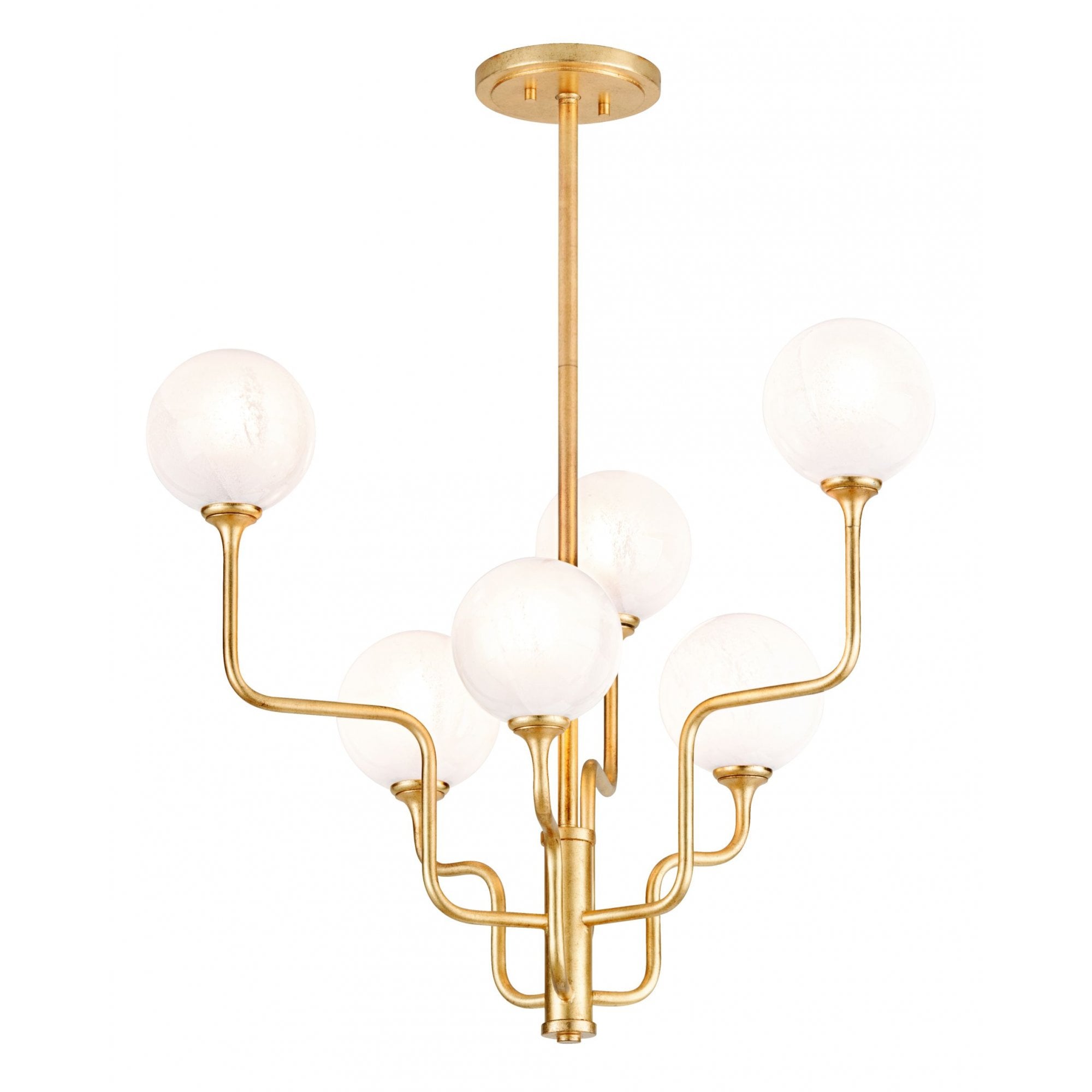 Corbett Onyx 6 Light Chandelier - Vintage Gold Leaf