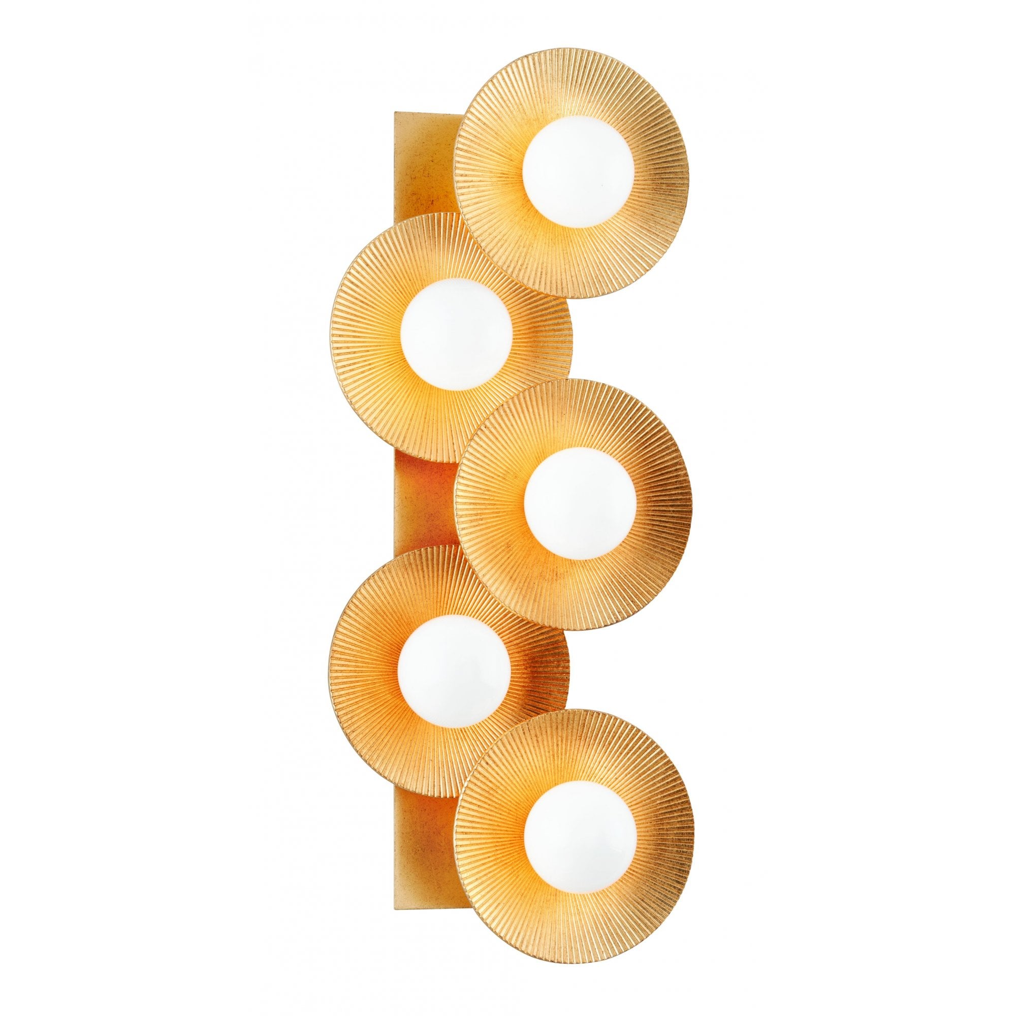 Corbett Emerald 5 Light Wall Sconce Light - Vintage Gold Leaf