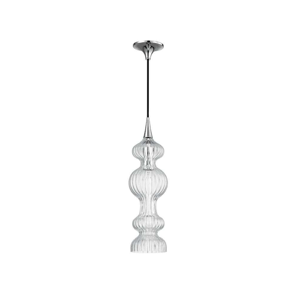 Hudson Valley Pomfret 1 Light Pendant - Polished Nickel & Clear Glass