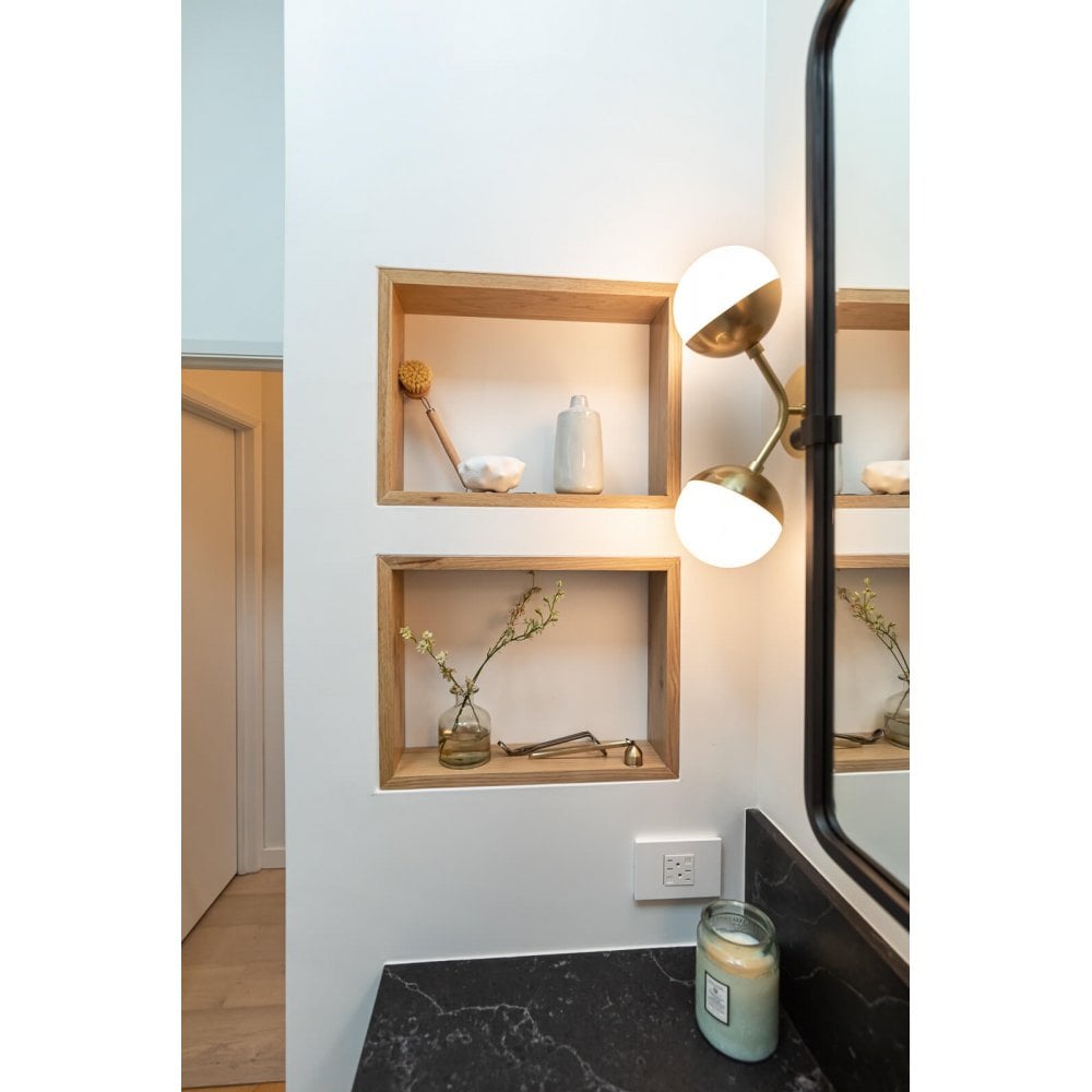 Hudson Valley Saratoga 2 Light Wall Sconce Light - Aged Brass