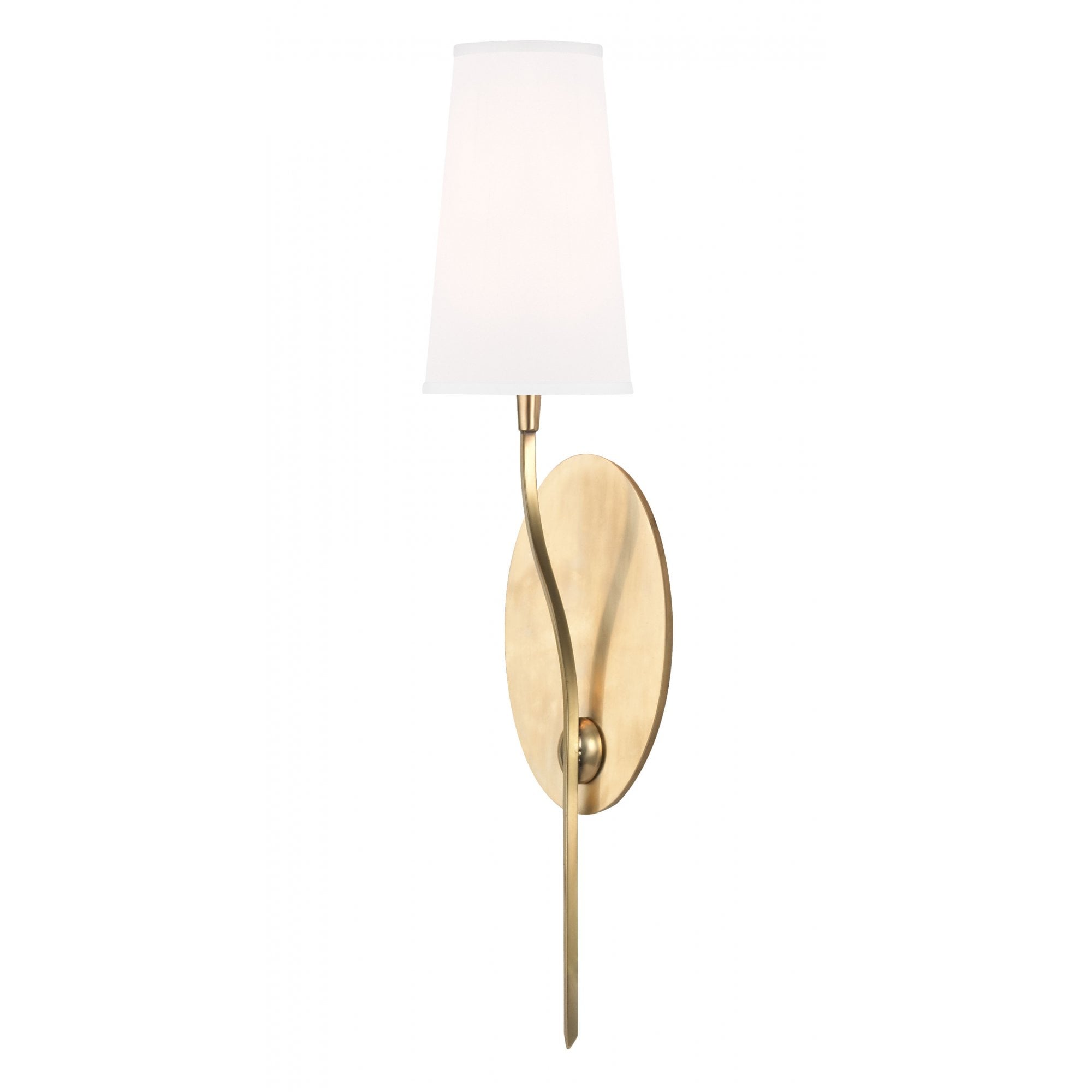 Hudson Valley Rutland 1 Light Wall Sconce Light - Aged Brass & White Shade