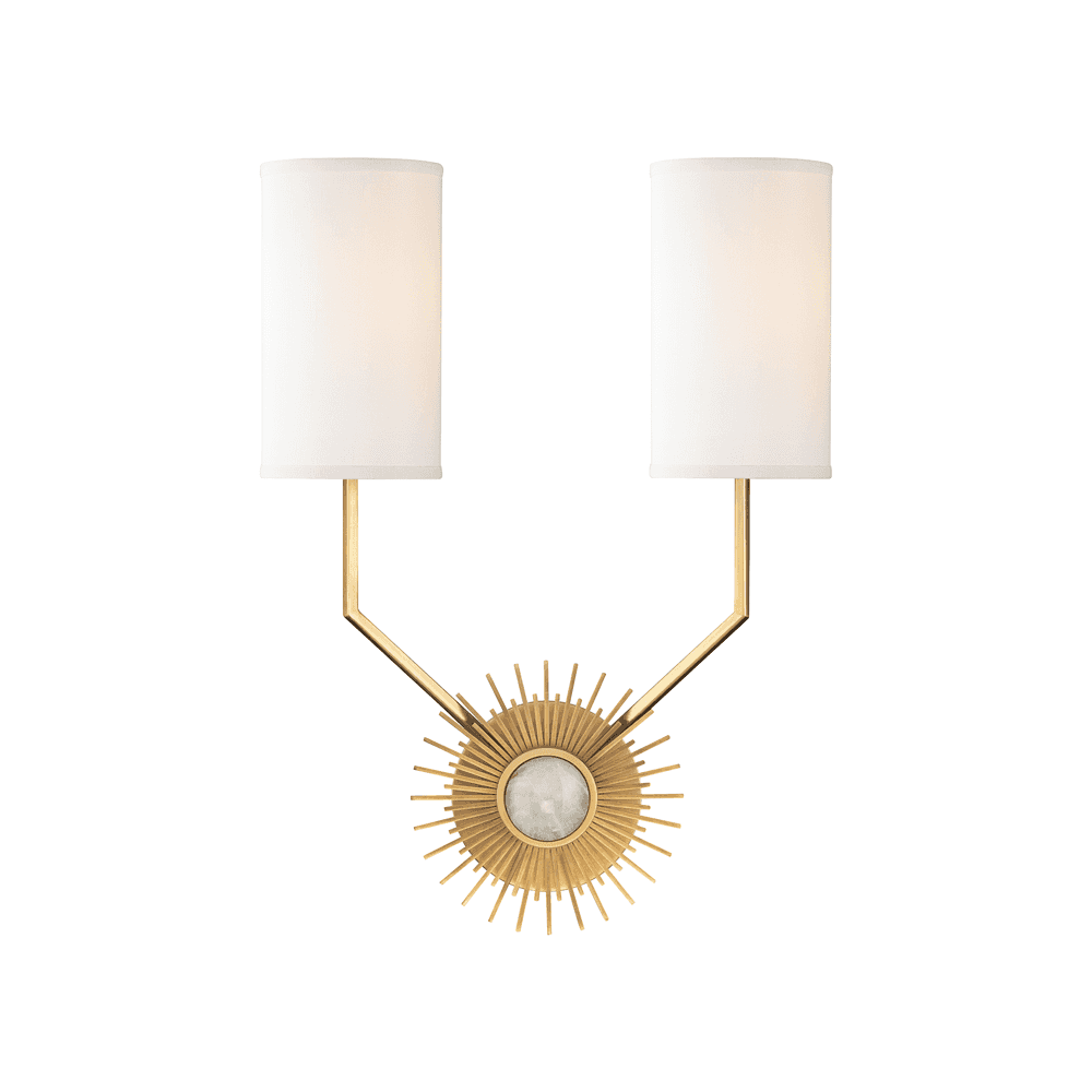 Hudson Valley Borland 2 Light Wall Sconce Light - Aged Brass