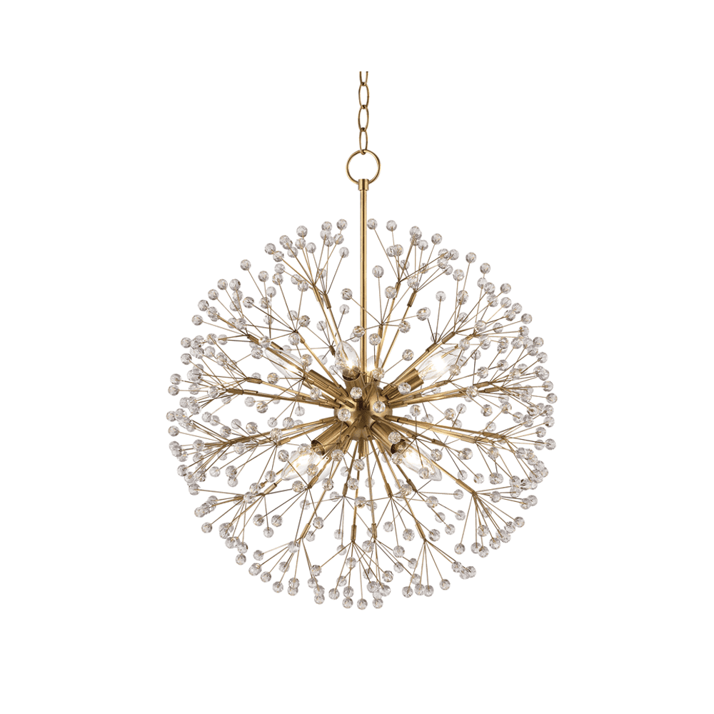 Hudson Valley Dunkirk 8 Light Chandelier - Aged Brass