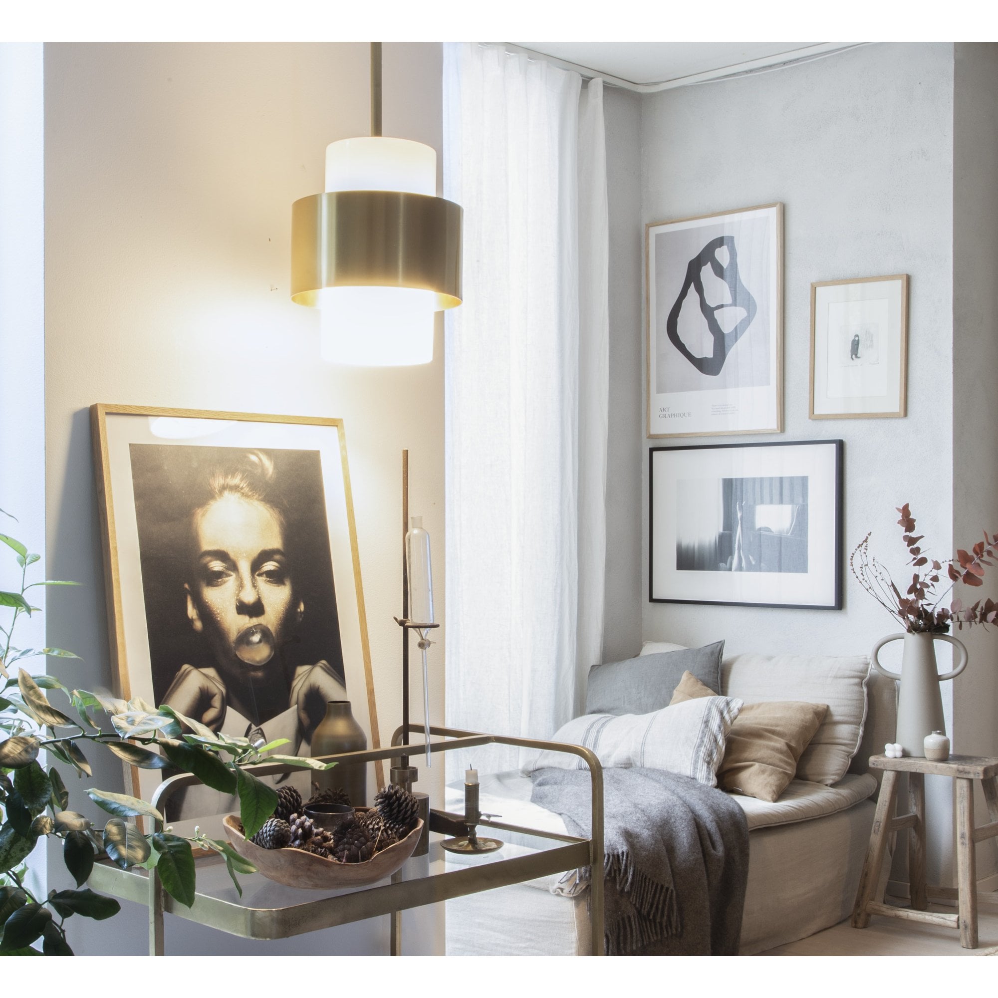 Hudson Valley Corinth 1 Light Small Pendant - Aged Brass