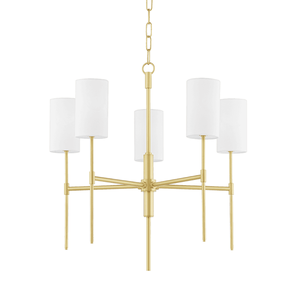 Mitzi Olivia 5 Light Chandelier - Aged Brass