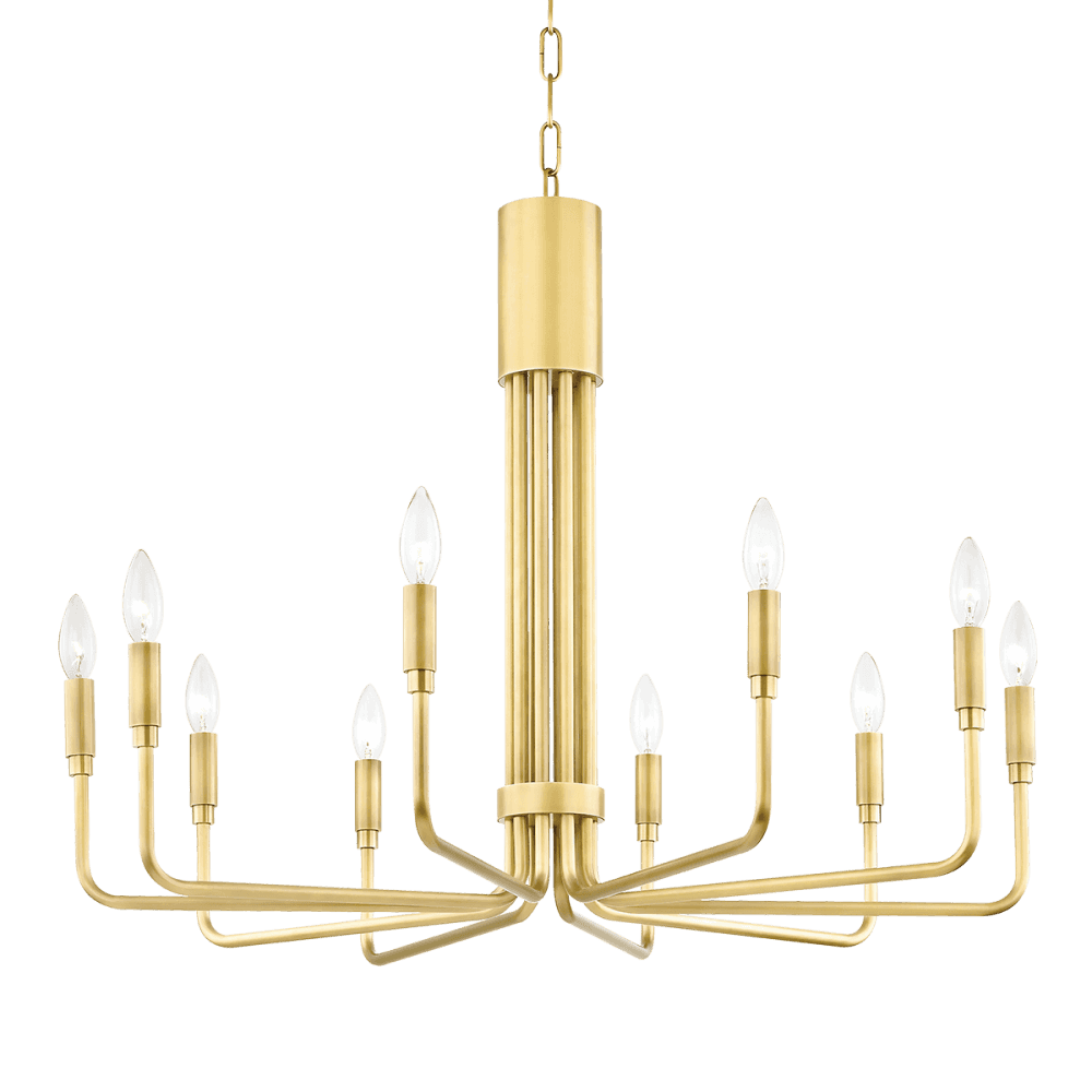 Mitzi Brigitte 10 Light Large Pendant - Aged Brass