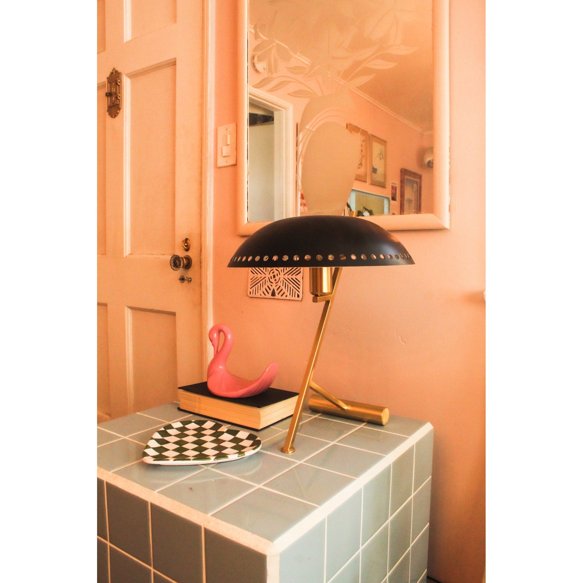 Mitzi Landis 1 Light Table Lamp - Aged Brass & Black