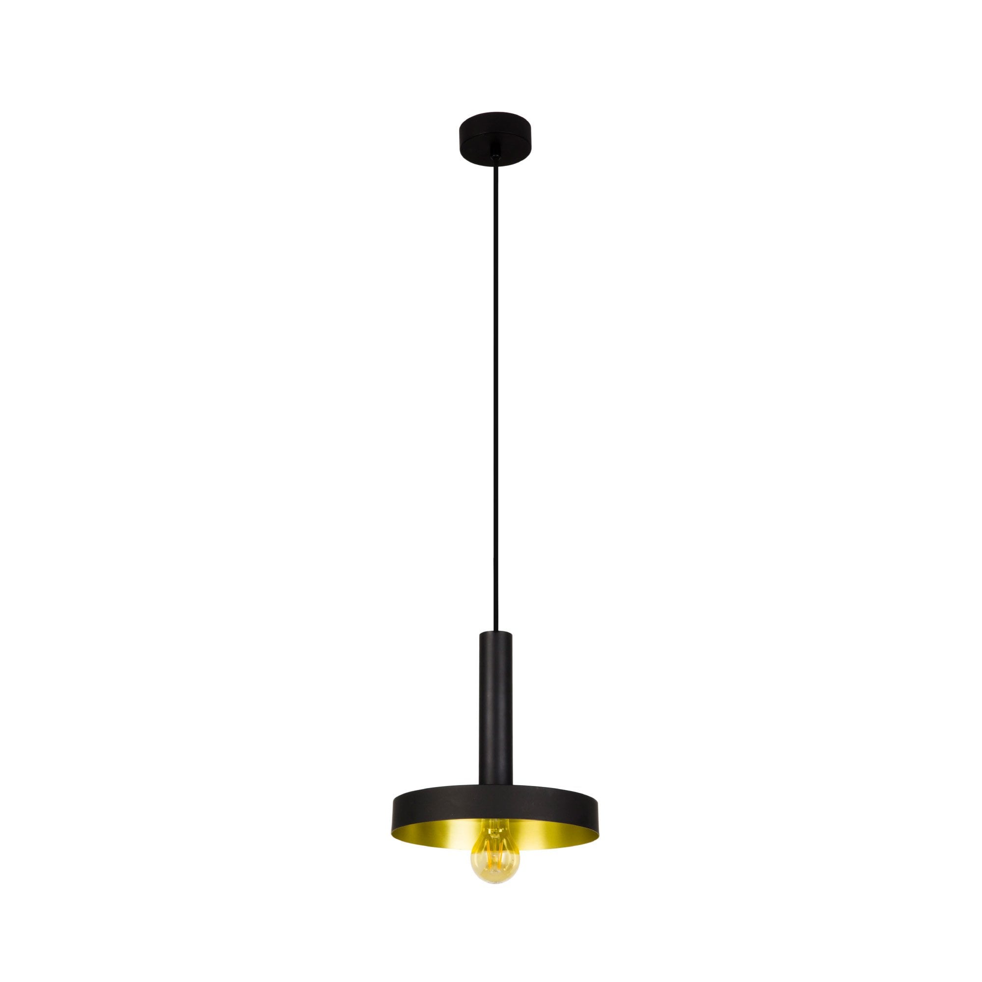 Faro Whizz Pendant - Black & Satin Gold