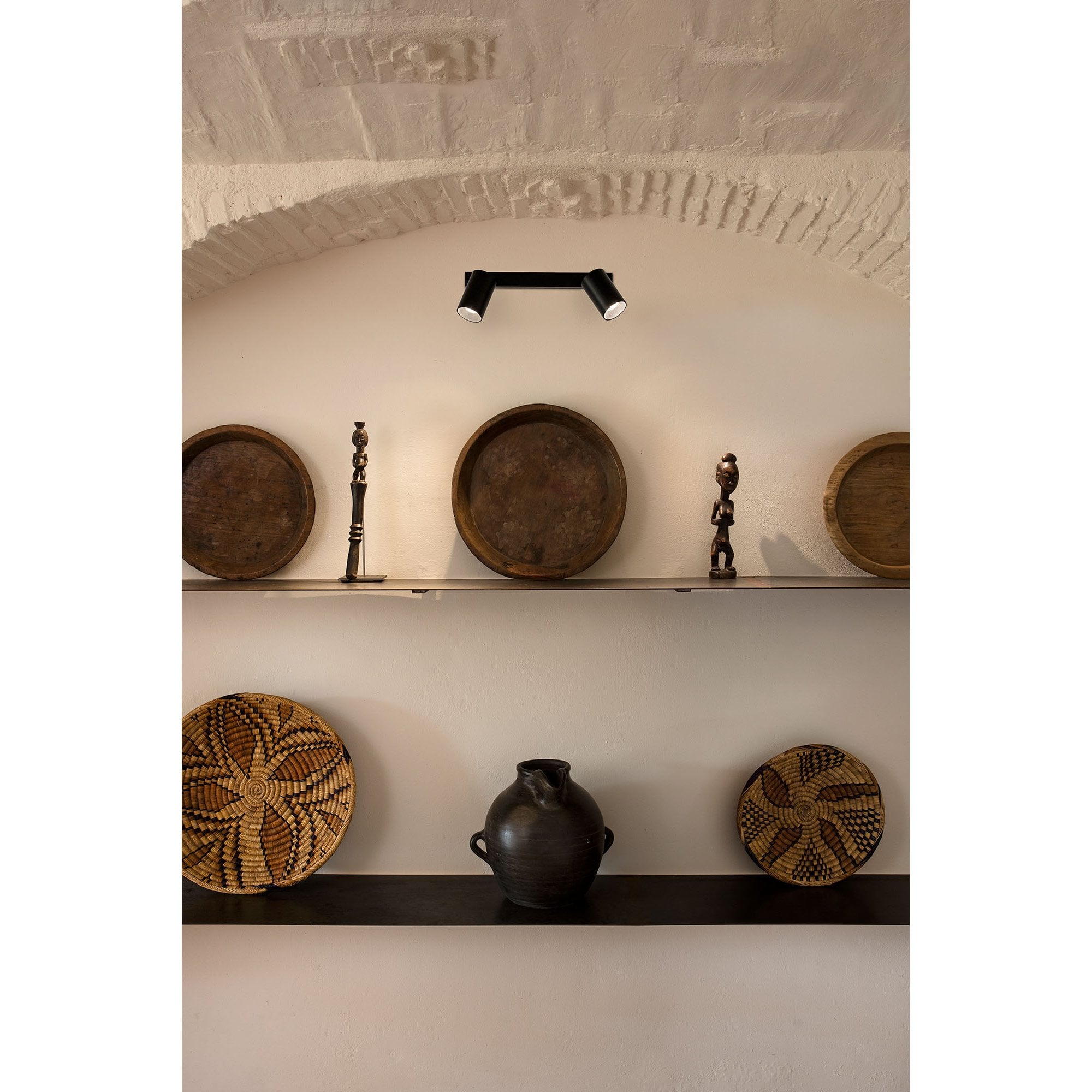 Faro Stan 2 Light Wall/Ceiling Lamp - Black