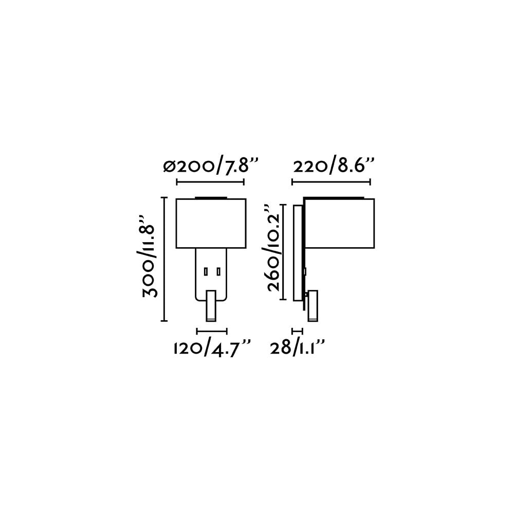 Faro Fold Wall Lamp with Reader - Black