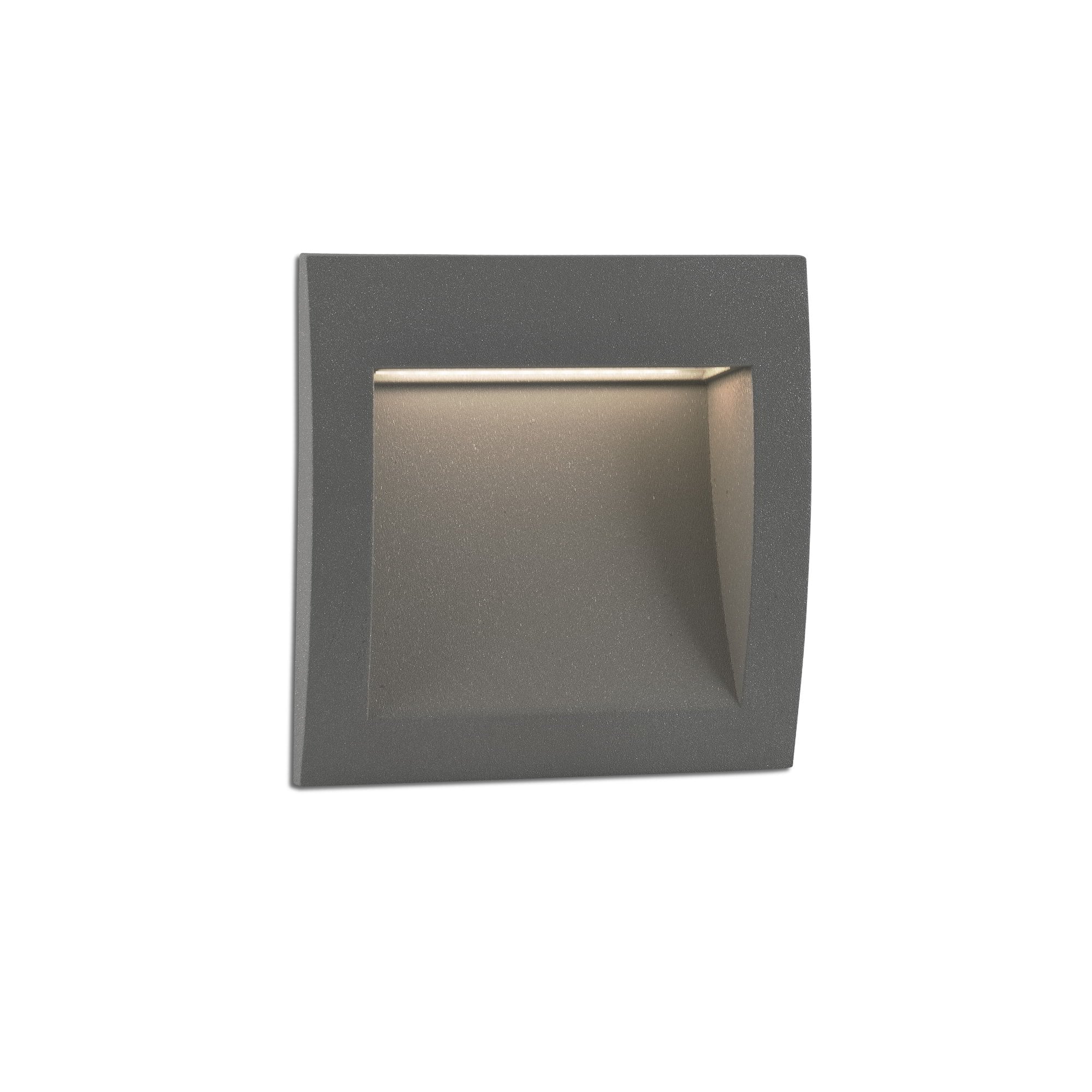 Faro Sedna 90 Square Recessed Lamp - Dark Grey