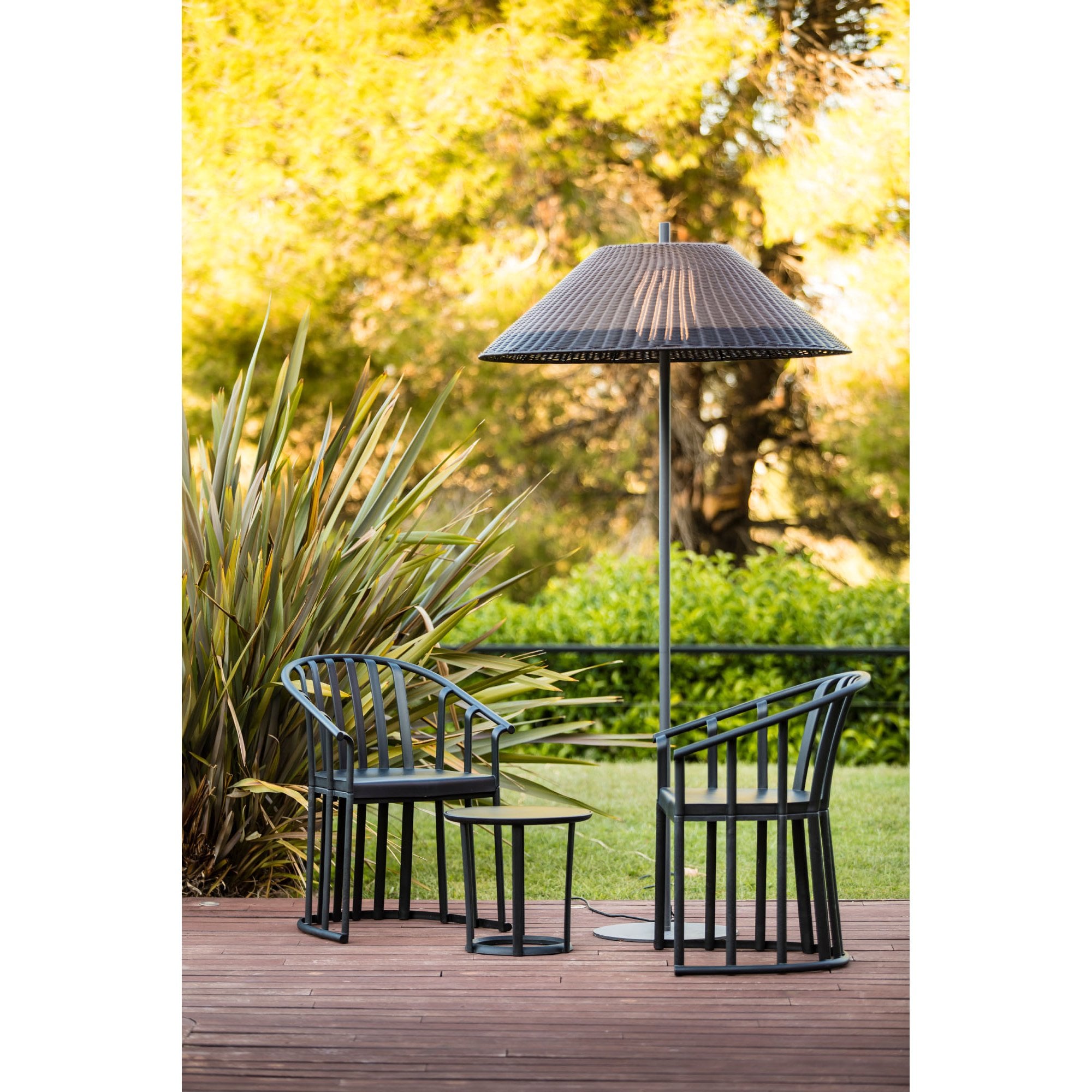 Faro Saigon 2m Outdoor Floor Lamp - Grey & Brown