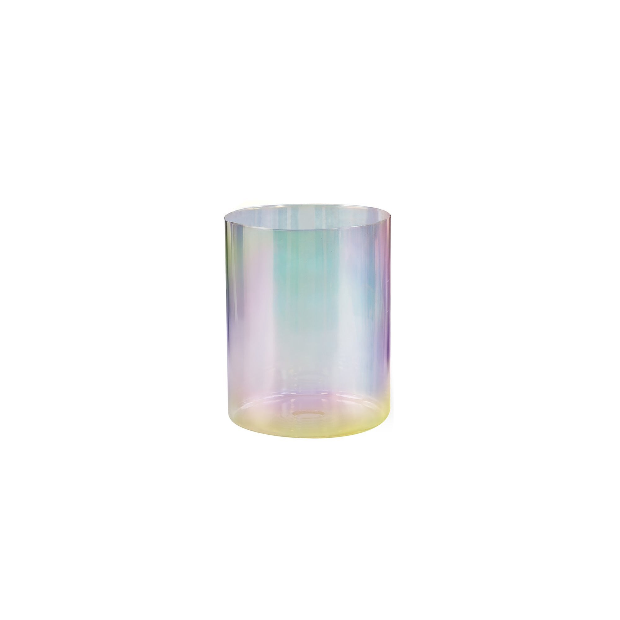 Fabula Tamworth Single Pendant - Medium Cylinder Shade - Polished Chrome & Iridescent Glass