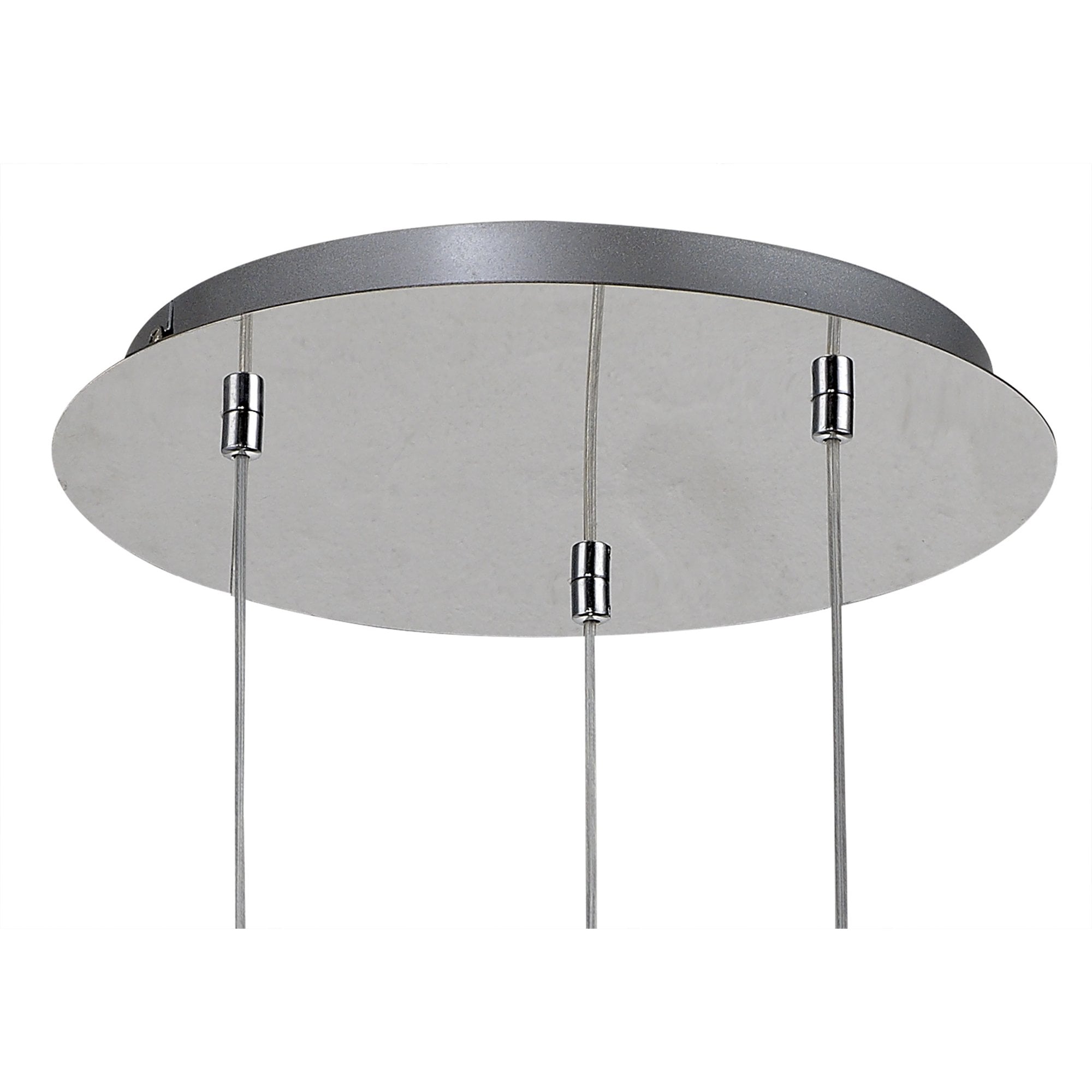 Fabula Tamworth 3 Light Round Pendant - Round Shades with Inner Frosted Globes - Polished Chrome, Clear & Frosted Glass