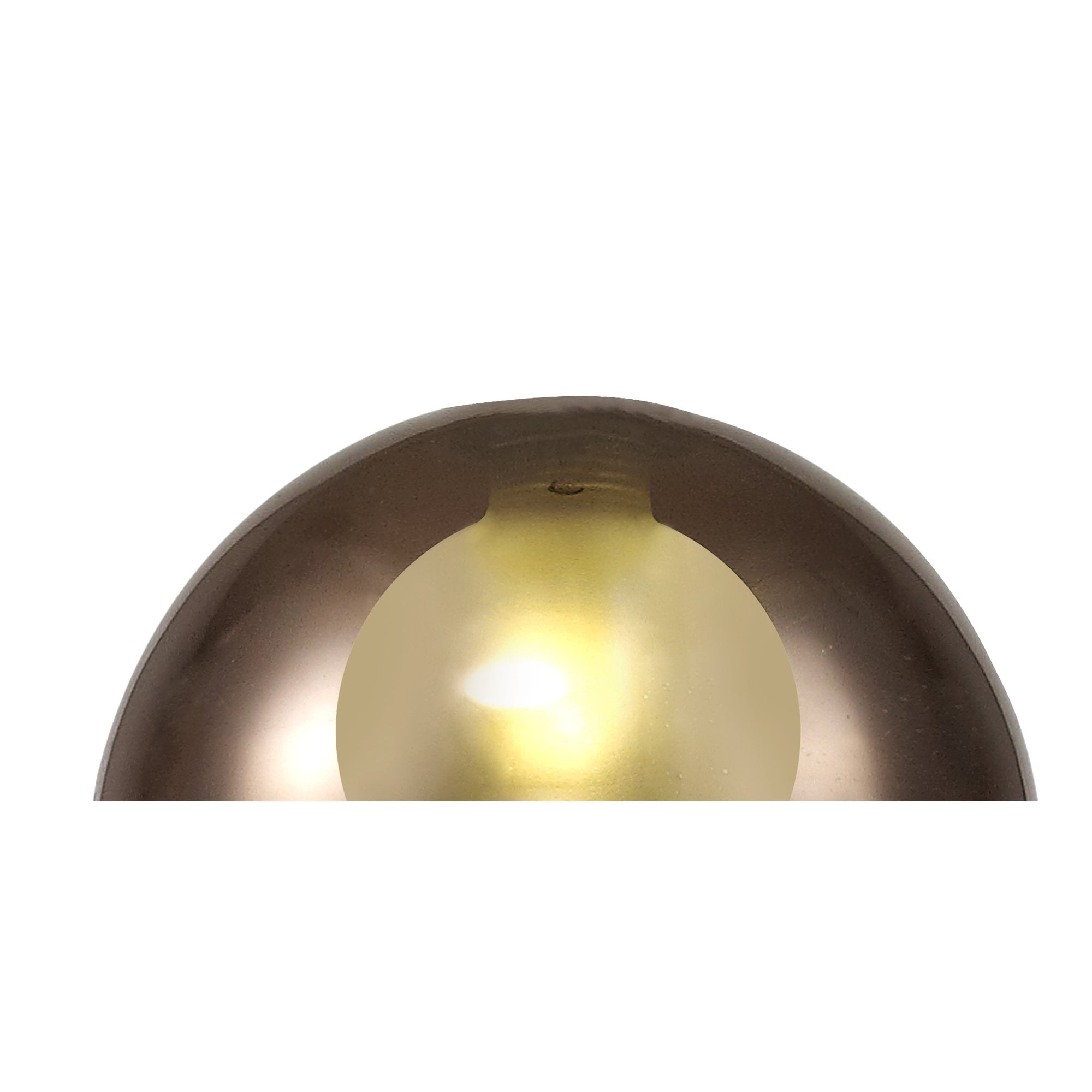 Fabula Tamworth 3 Light Round Pendant - Round Shades with Inner Frosted Globes - Polished Chrome, Copper & Frosted Glass