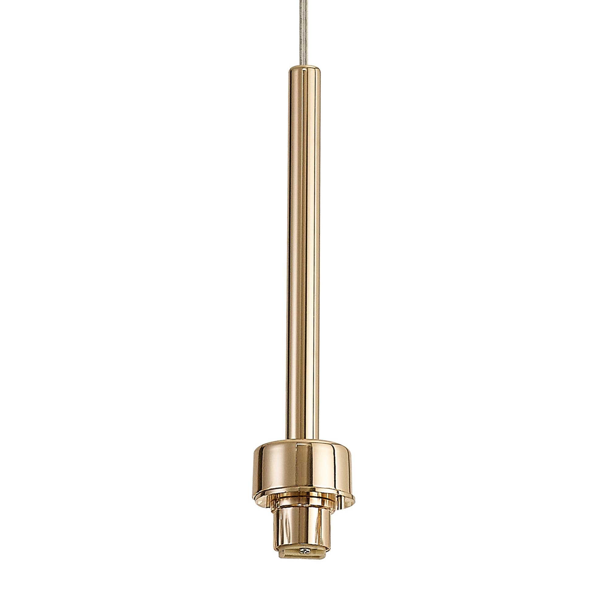 Fabula Tamworth Single Pendant - Short Cylinder Shade - French Gold & Clear Glass