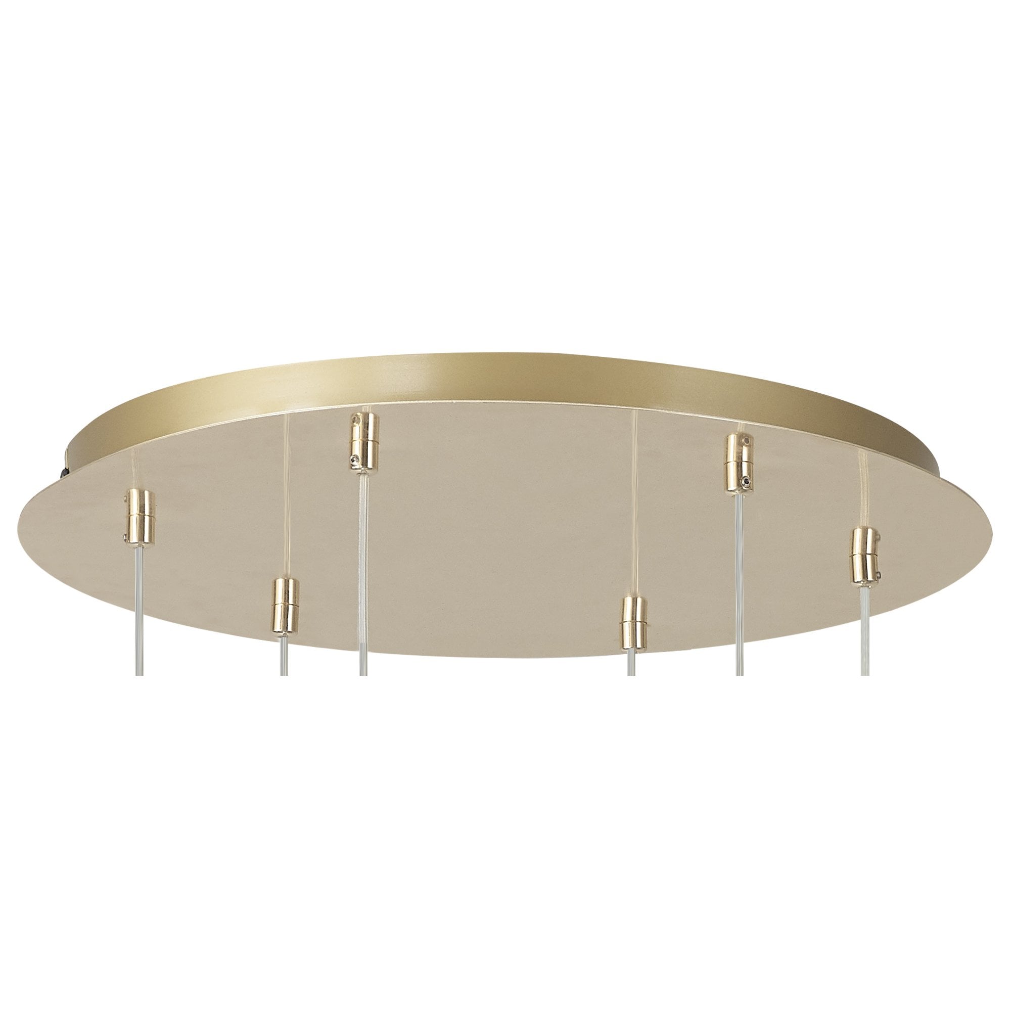 Fabula Tamworth 6 Light Round Pendant - Round Shades with Inner Frosted Globes - French Gold & Frosted Glass