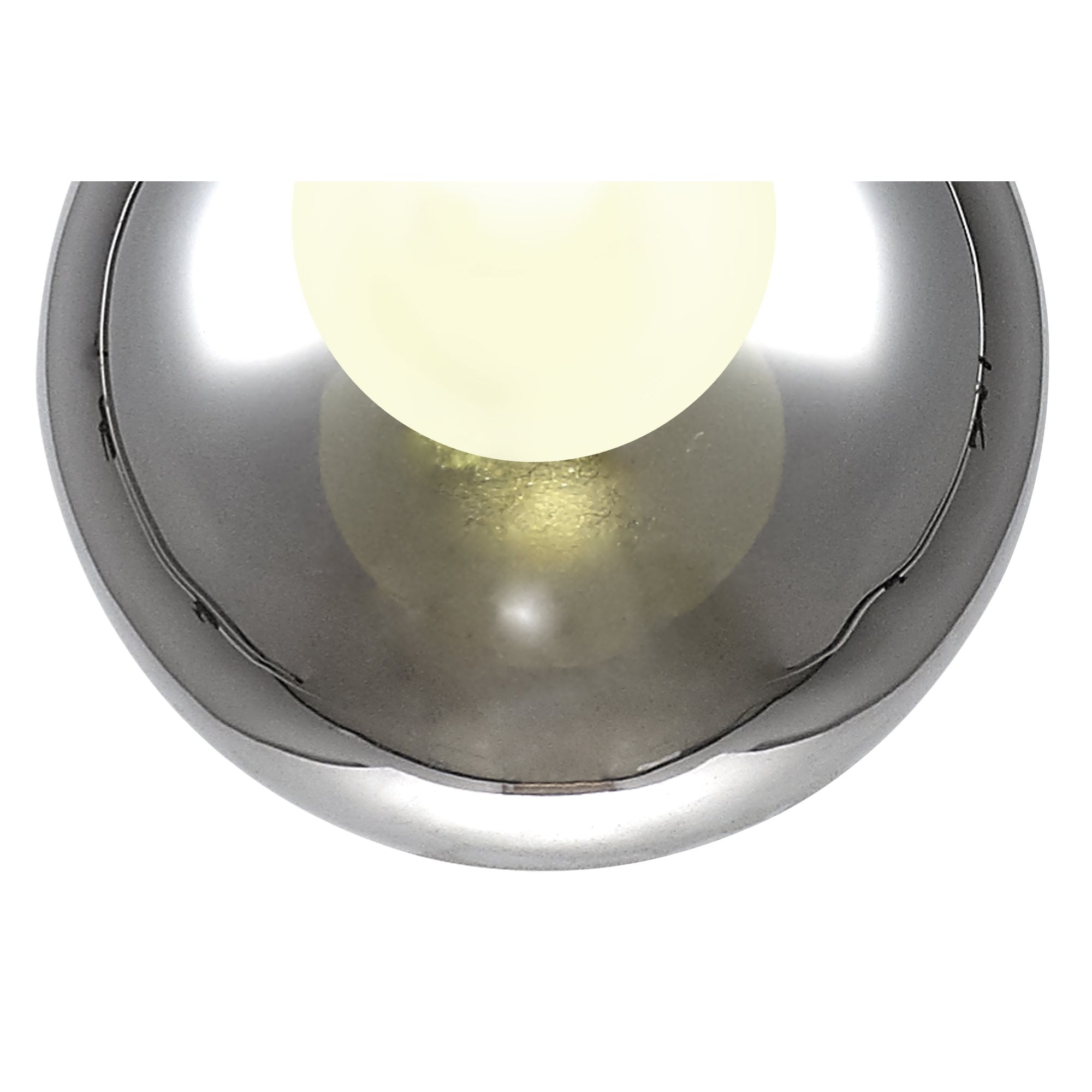 Fabula Tamworth 6 Light Round Pendant - Round Shades with Inner Frosted Globes - French Gold, Chrome & Frosted Glass
