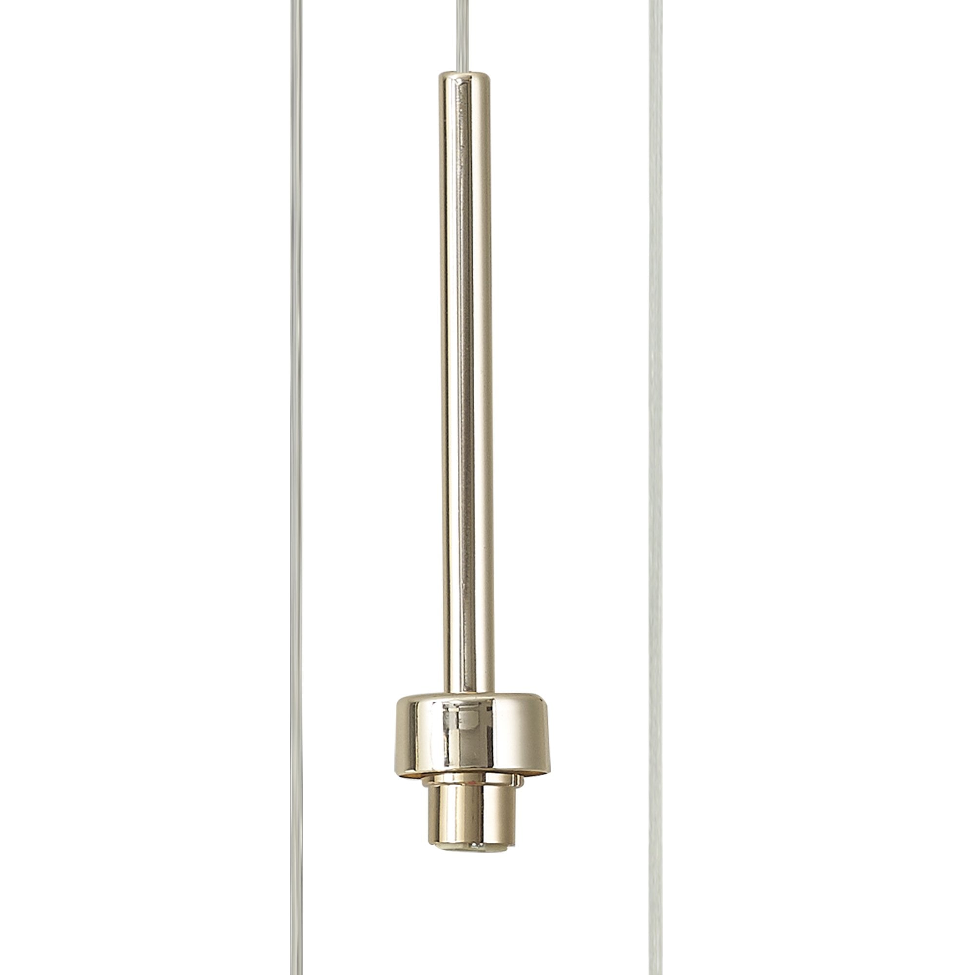 Fabula Tamworth 6 Light Linear Pendant - Tall Cylinder Shades - French Gold & Clear Glass