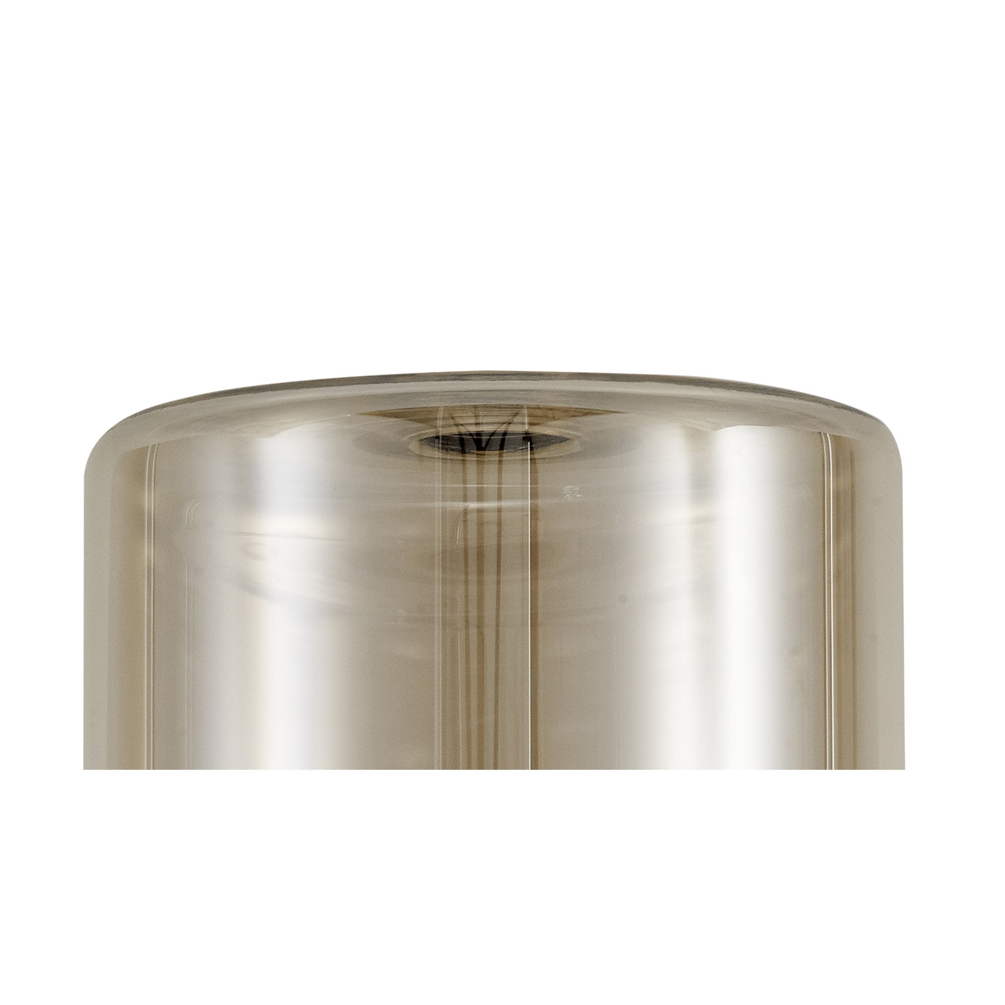 Fabula Tamworth 3 Light Telescopic Semi Flush - Medium Cylinder Shades - French Gold & Cognac Glass