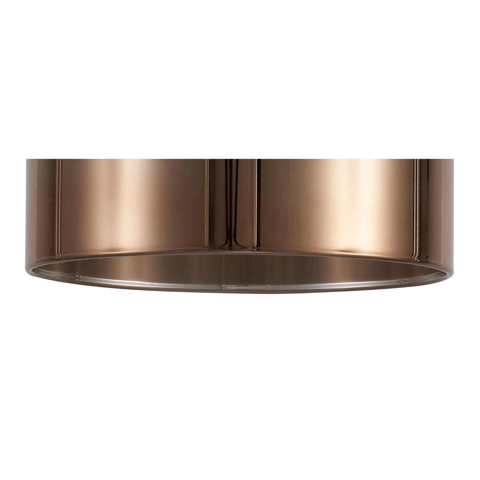 Fabula Tamworth 3 Light Telescopic Semi Flush - Short Cylinder Shades - French Gold & Copper Glass