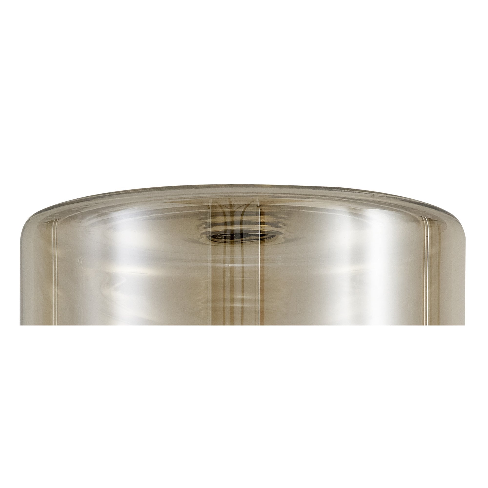 Fabula Tamworth 3 Light Telescopic Semi Flush - Short Cylinder Shades - French Gold & Cognac Glass