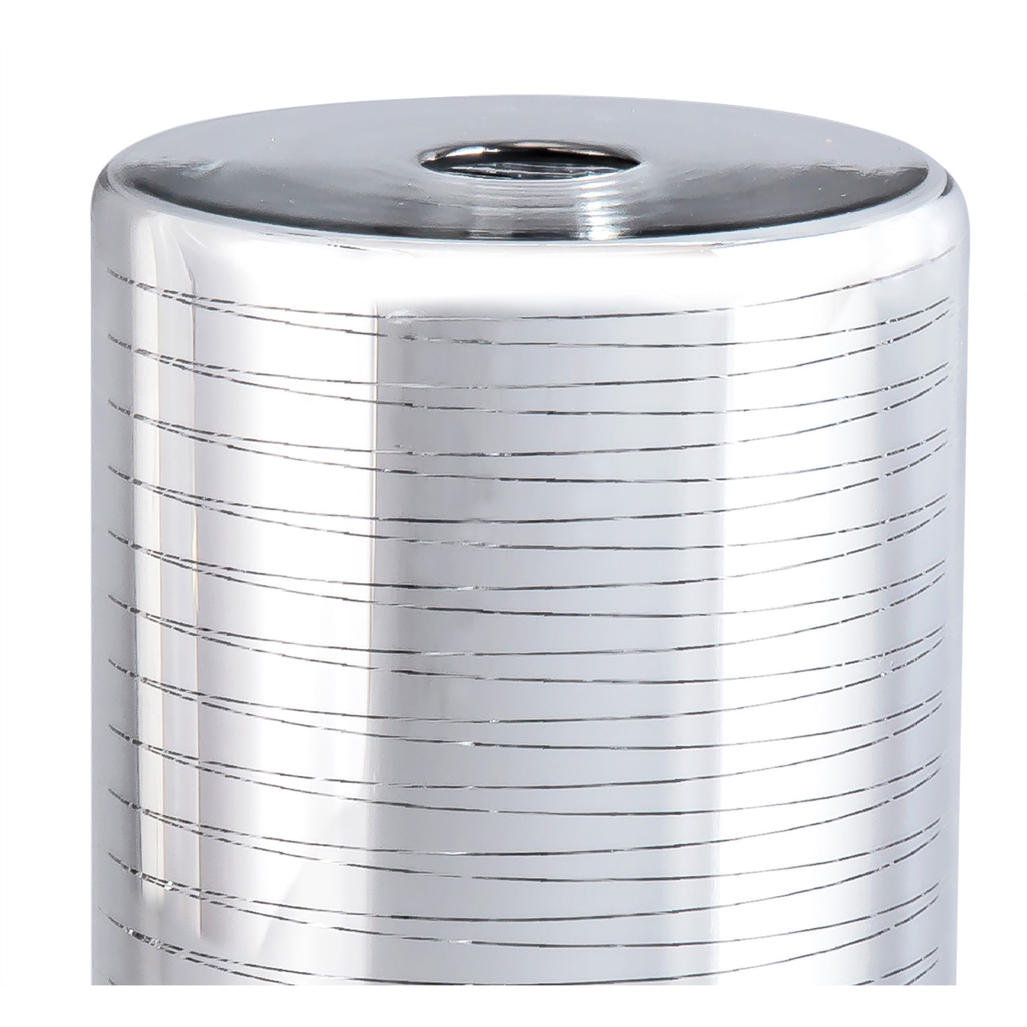 Fabula Tamworth 3 Light Telescopic Semi Flush - Tall Cylinder Shades - French Gold & Chrome Lined Glass