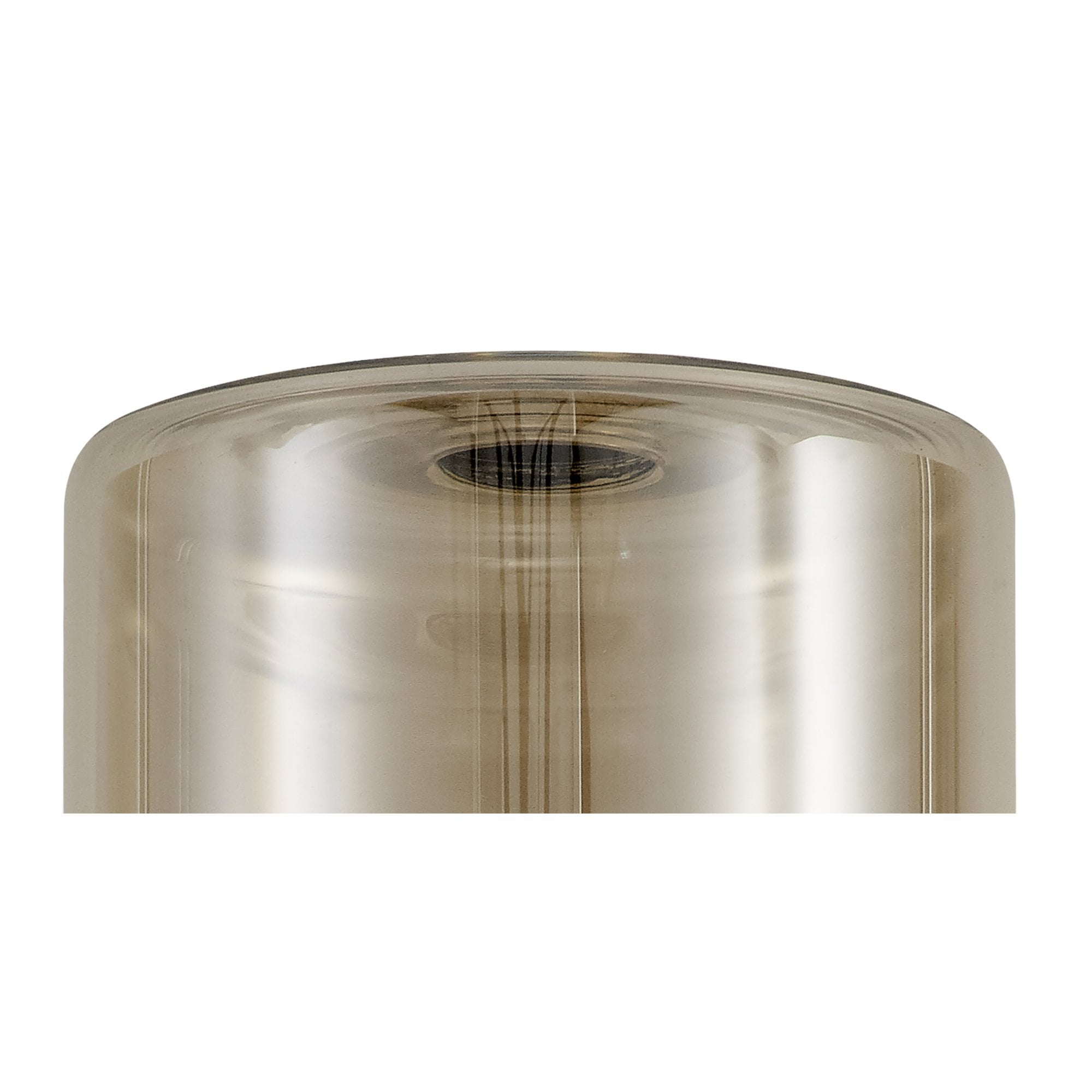 Fabula Tamworth 5 Light Telescopic Semi Flush - Tall Cylinder Shades - French Gold & Cognac Glass