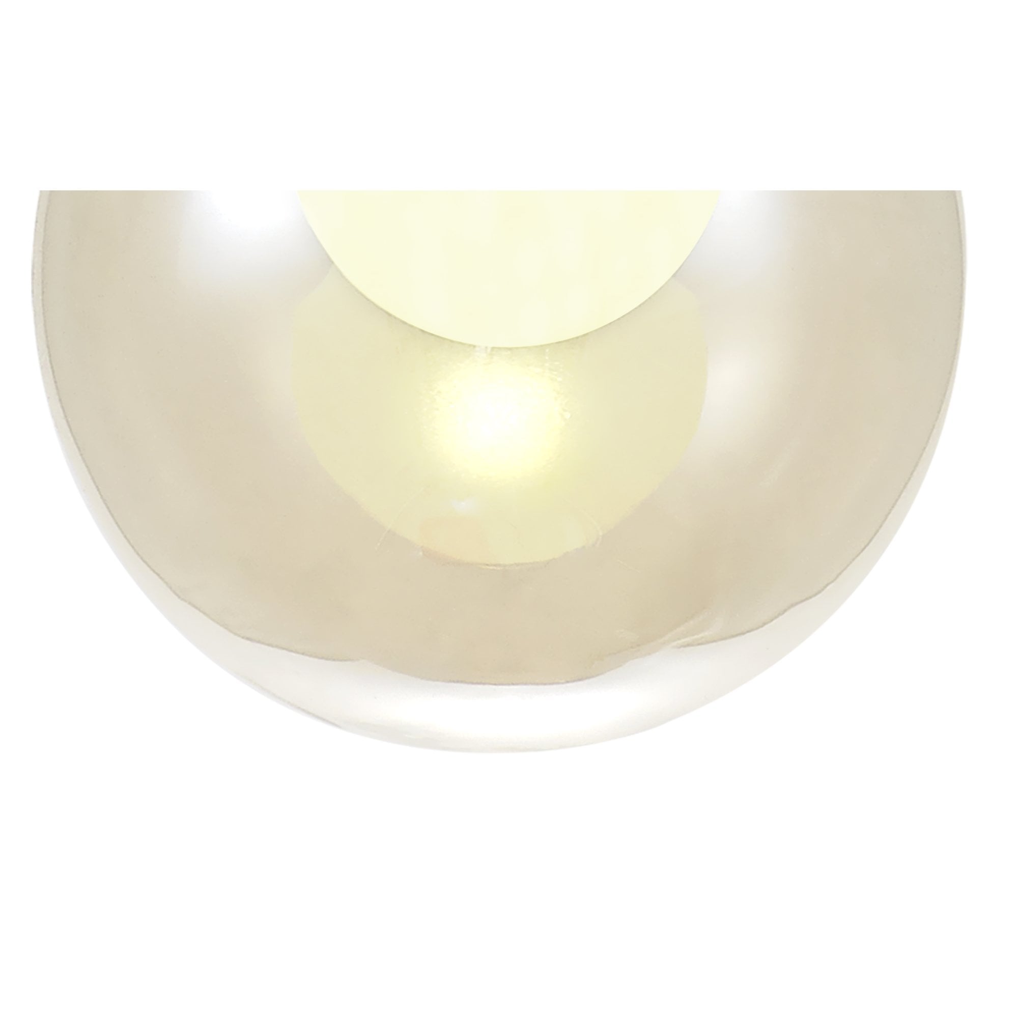 Fabula Tamworth 8 Light Telescopic Semi Flush - Round Shades with Inner Frosted Globes - French Gold, Cognac & Frosted Glass