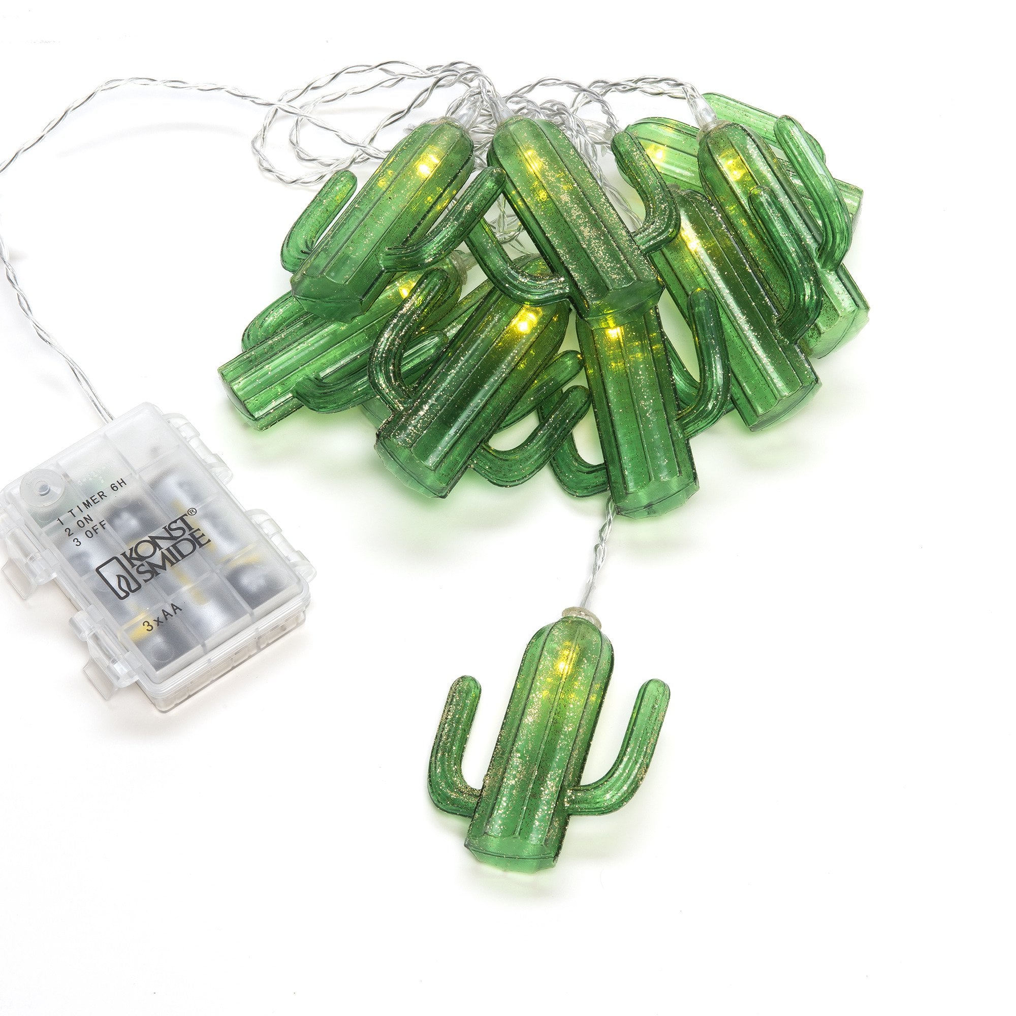 Konstsmide Festoon 1.8m Decorative Light Set - 10 LED Cacti - Battery Operated