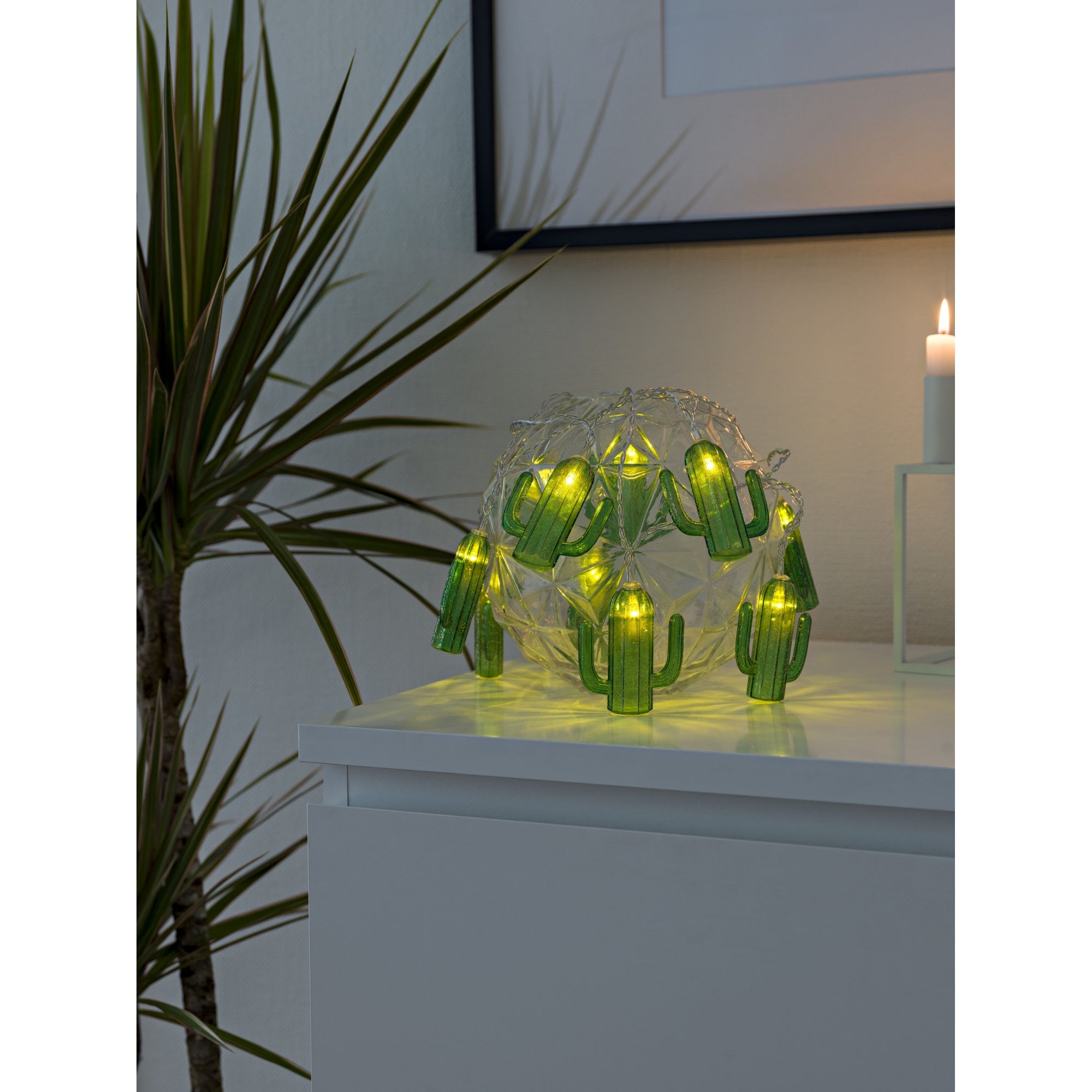 Konstsmide Festoon 1.8m Decorative Light Set - 10 LED Cacti - Battery Operated