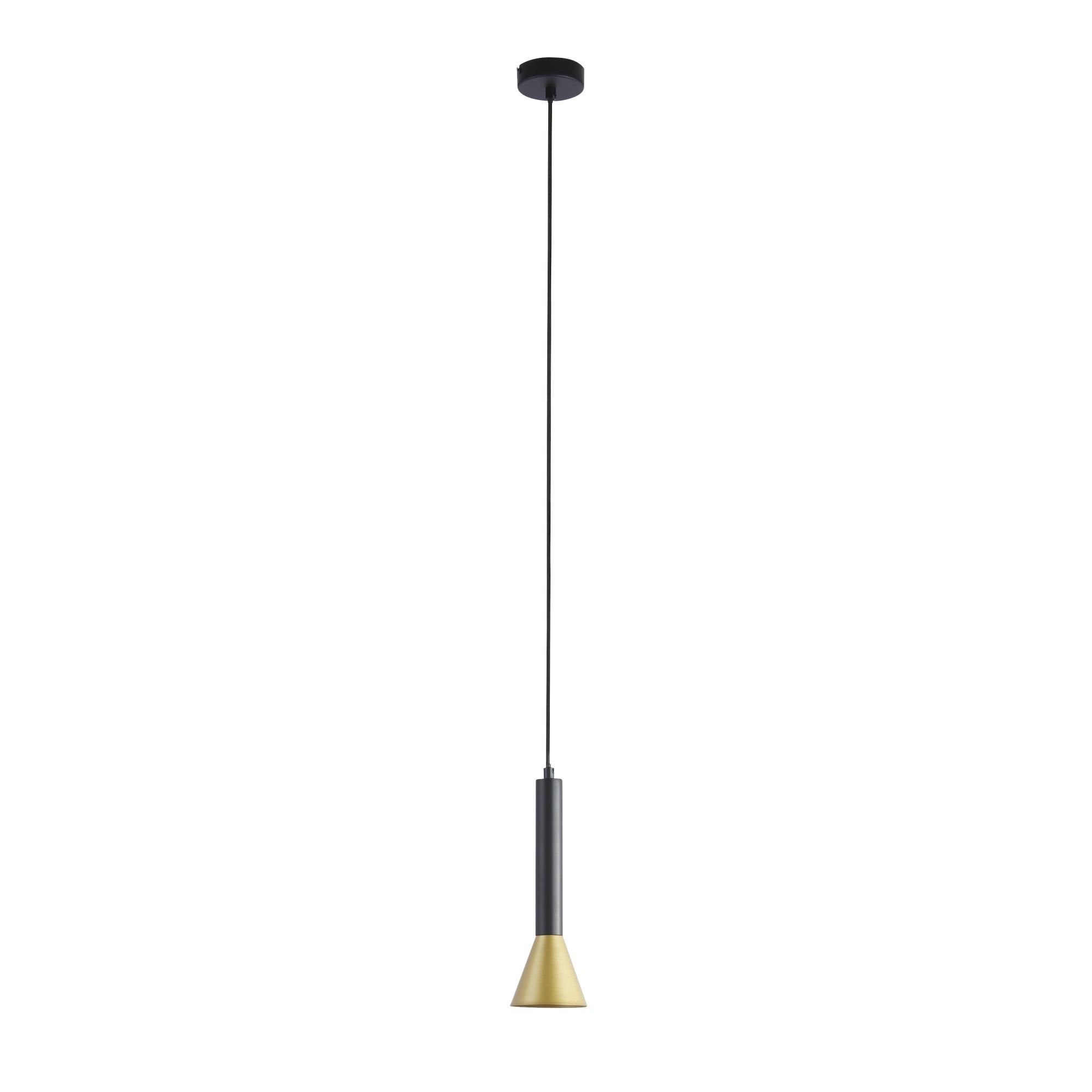Searchlight Sinclair Pendant - Black & Gold Metal