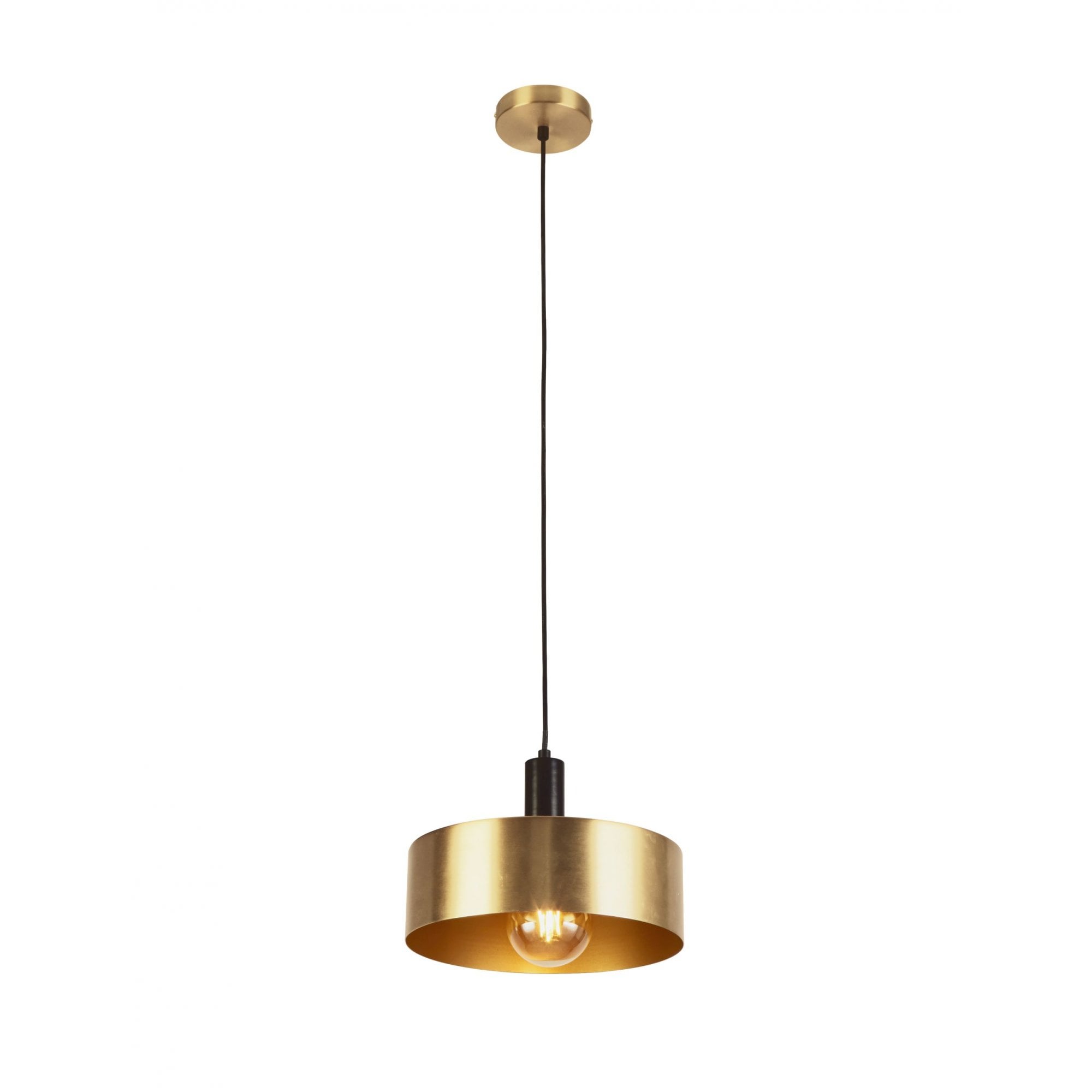 Searchlight Kearsley Pendant - Black & Gold Metal