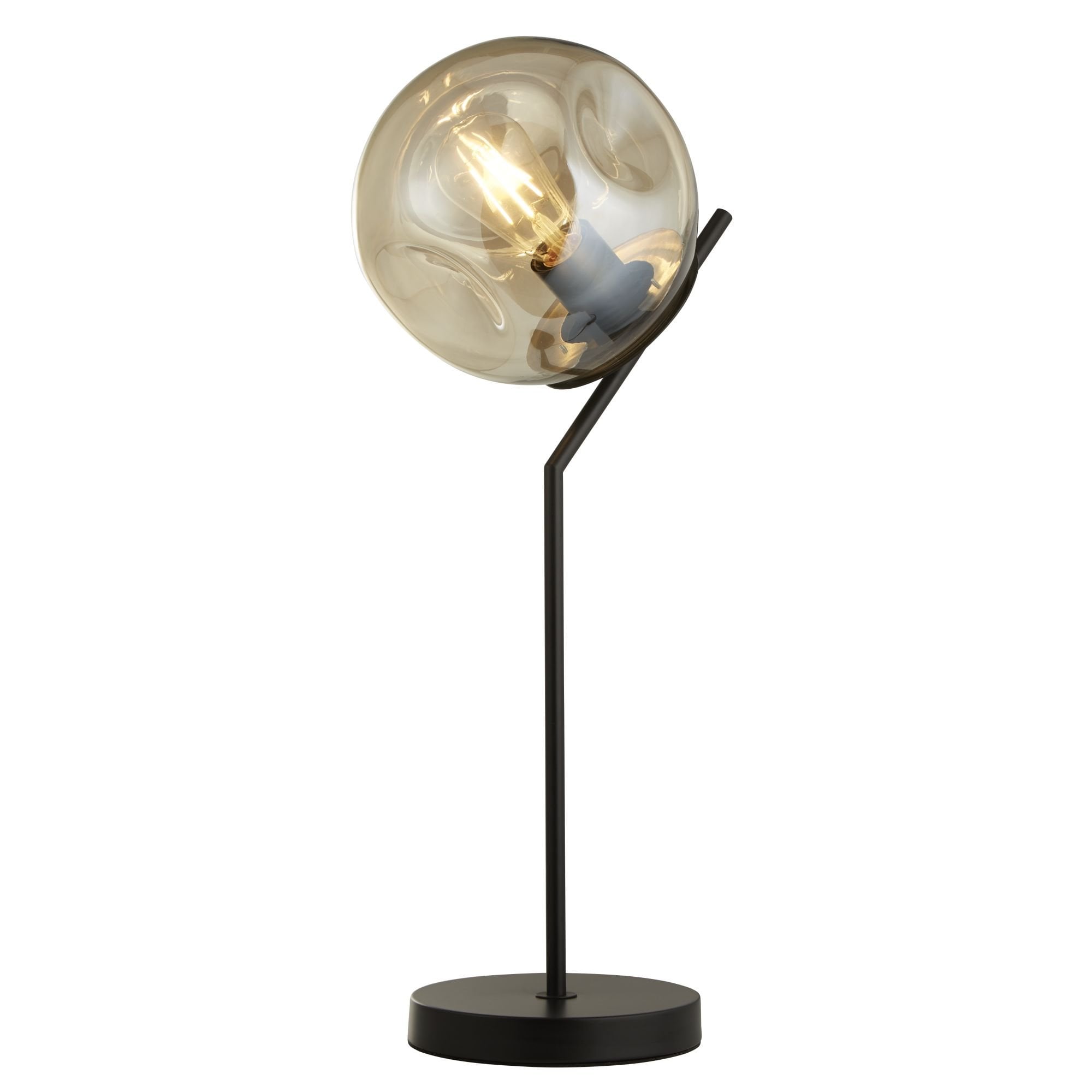 Searchlight Phoebe Table Lamp - Black Metal & Champagne Phoebeed Glass