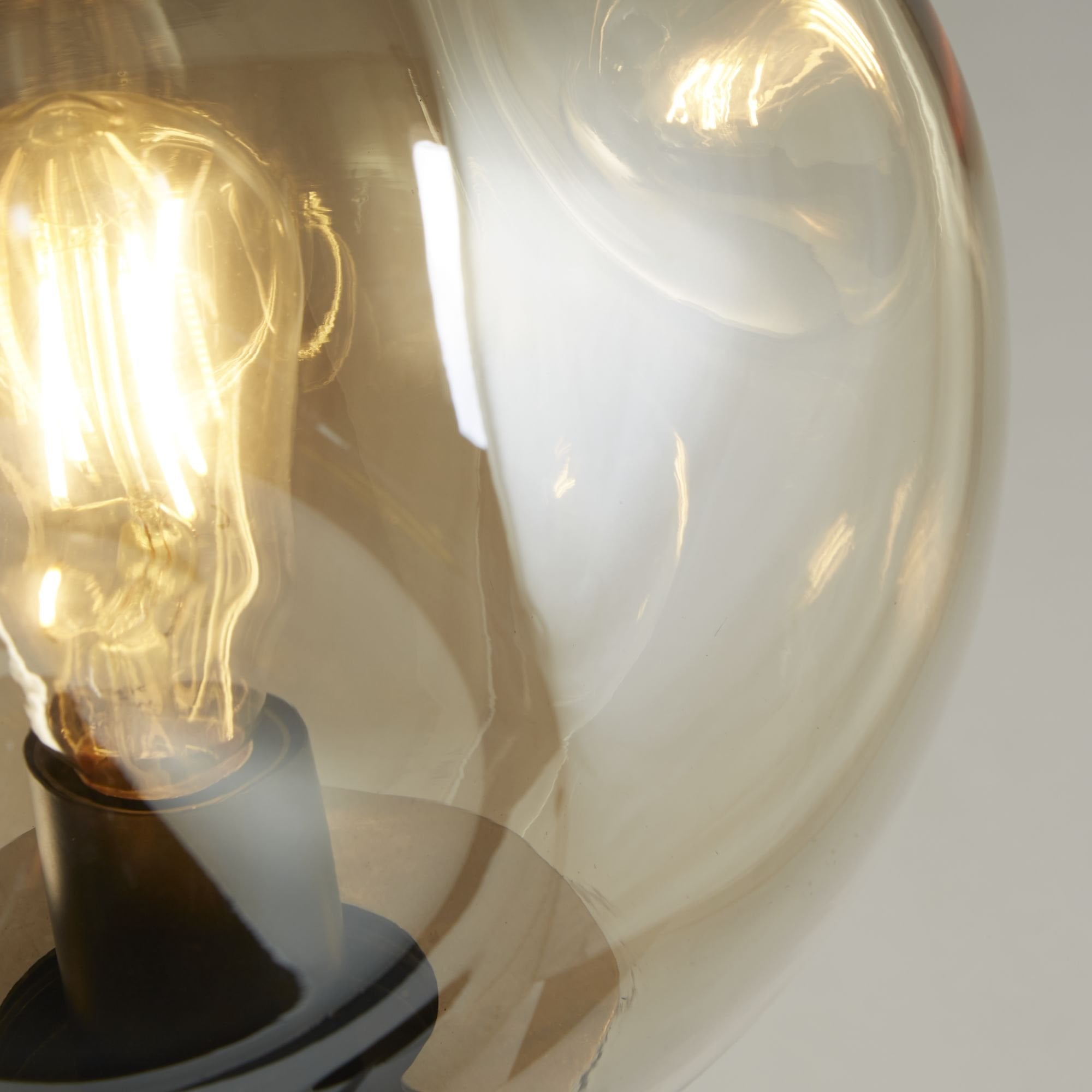 Searchlight Phoebe Floor Lamp - Black Metal & Champagne Phoebeed Glass