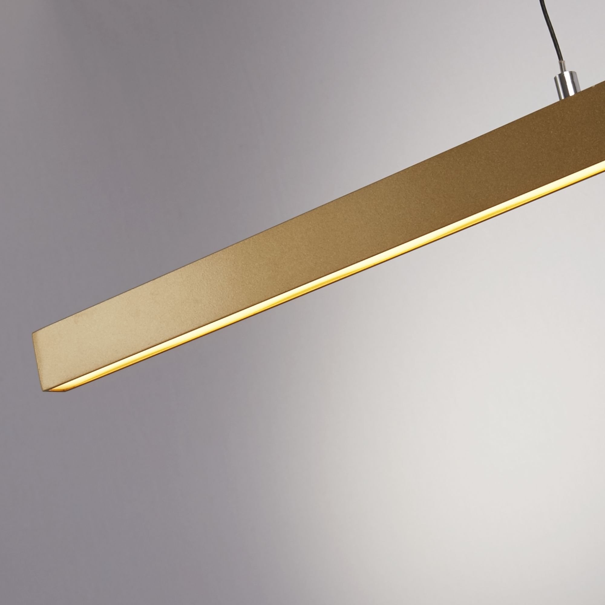 Searchlight Lance Linear Gesture Control Pendant - Gold Metal & Opal Glass