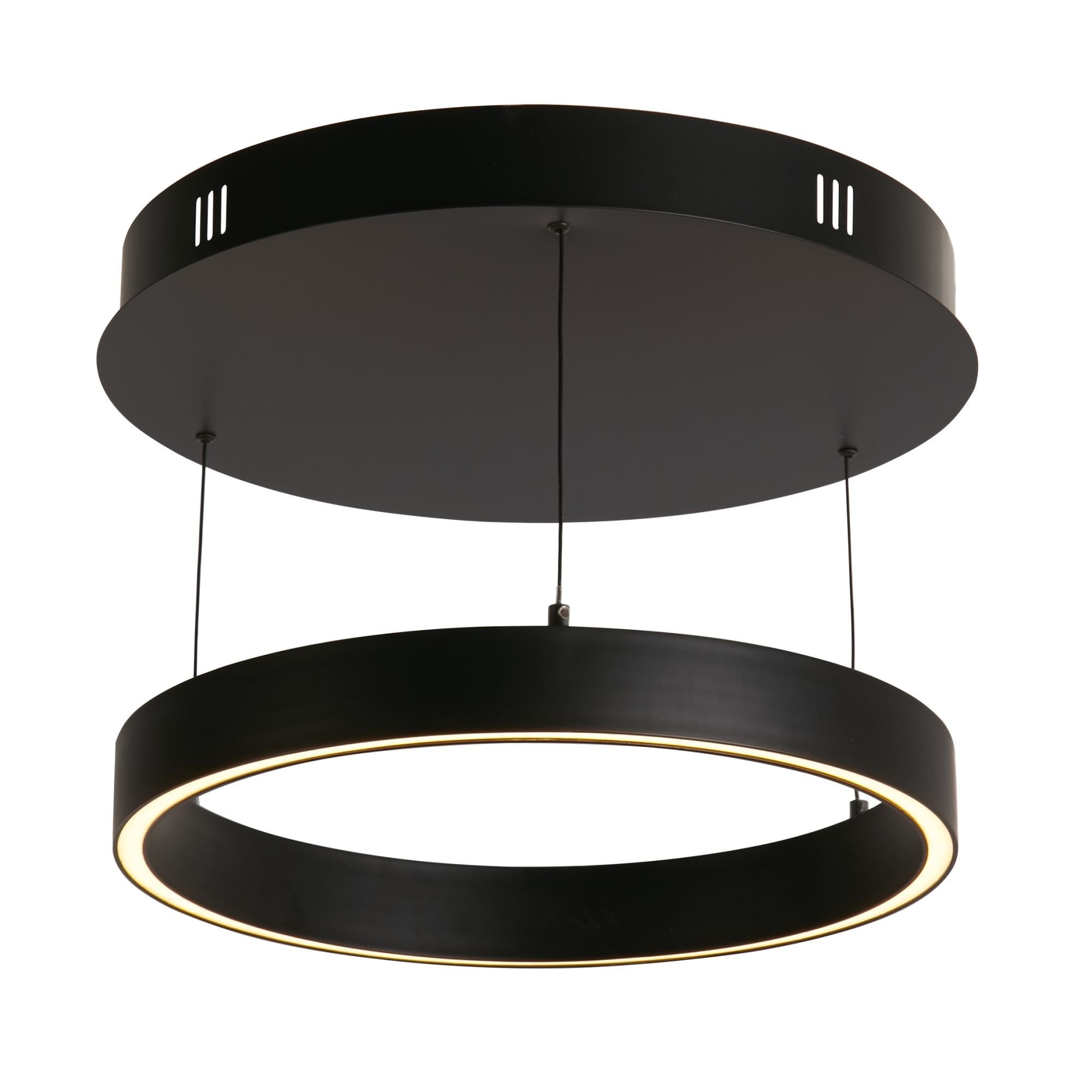 Searchlight Lance 440mm Gesture Control Pendant - Black Metal & Opal Acrylic