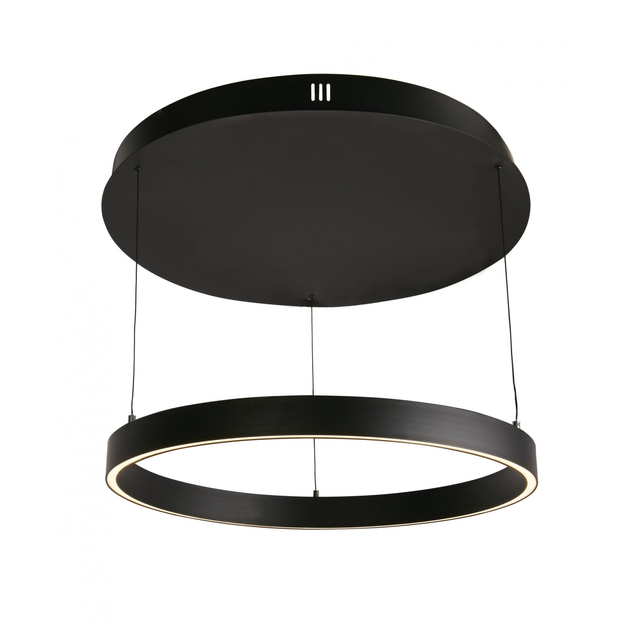 Searchlight Lance 640mm Gesture Control Pendant - Black Metal & Opal Acrylic