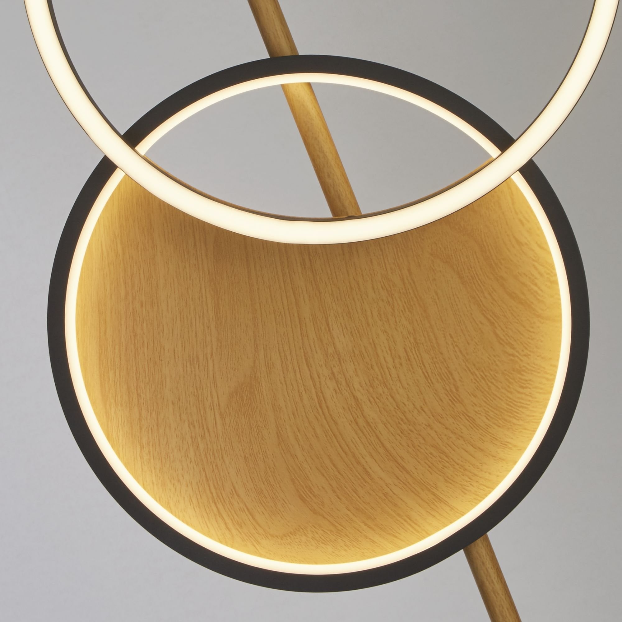 Searchlight Chambers Floor Lamp - Black Metal & Wood